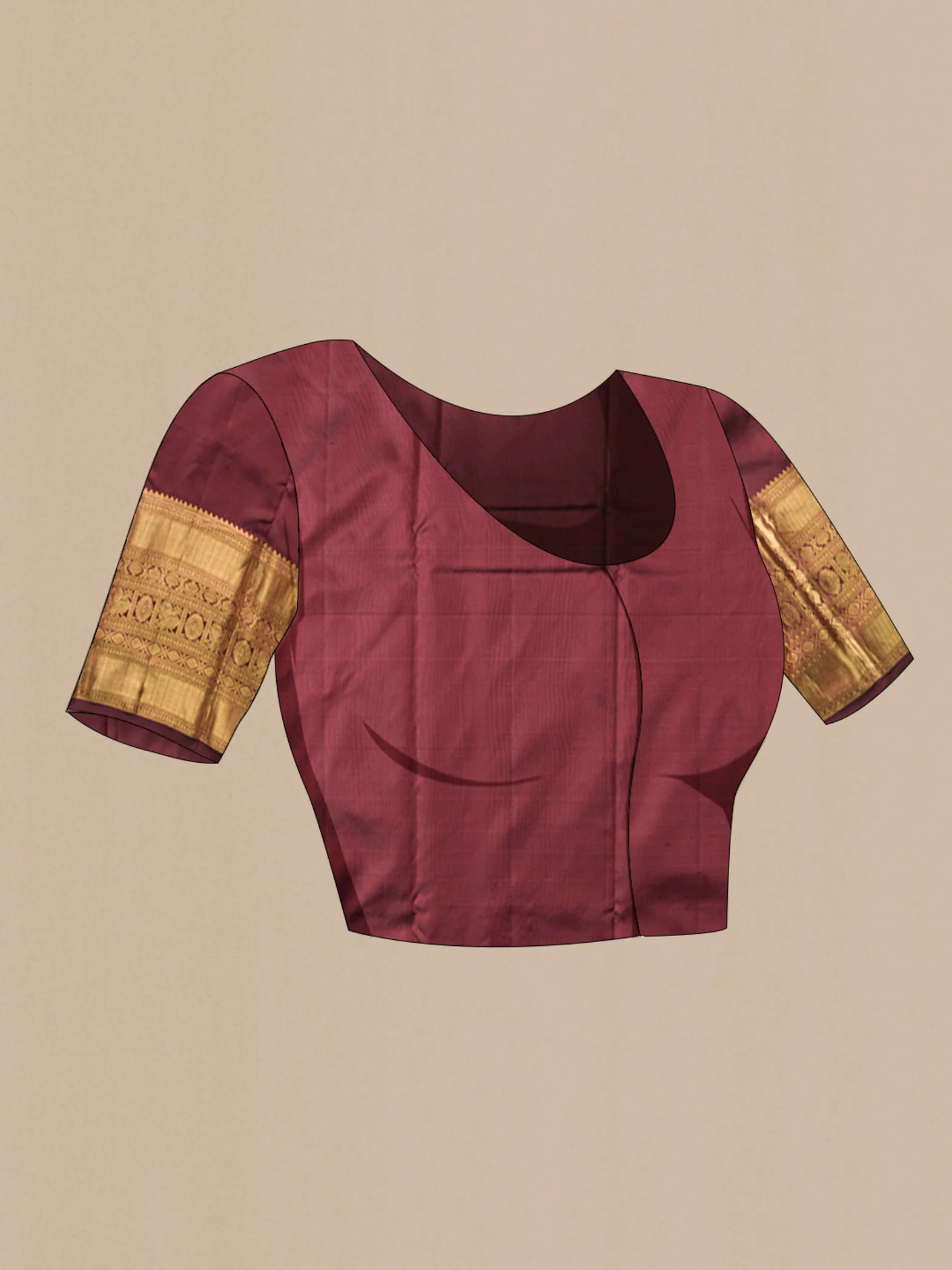 Maroon Kanchipuram Silk Saree - Image 5