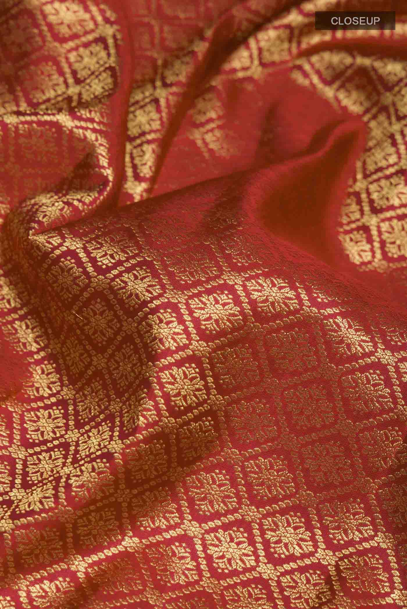 Maroon Kanjivaram Silk Saree - Image 2