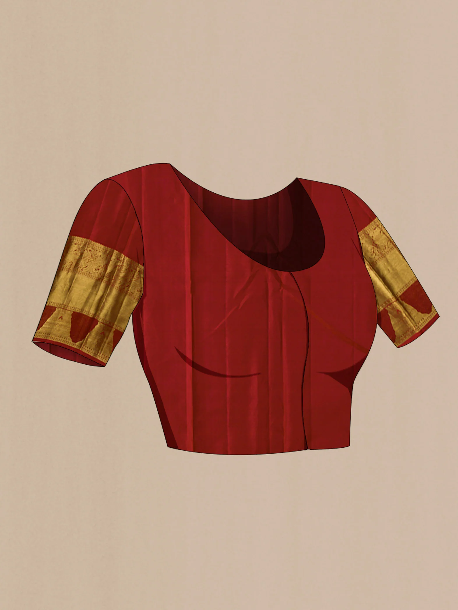 Maroon Kanjivaram Silk Saree - Image 5