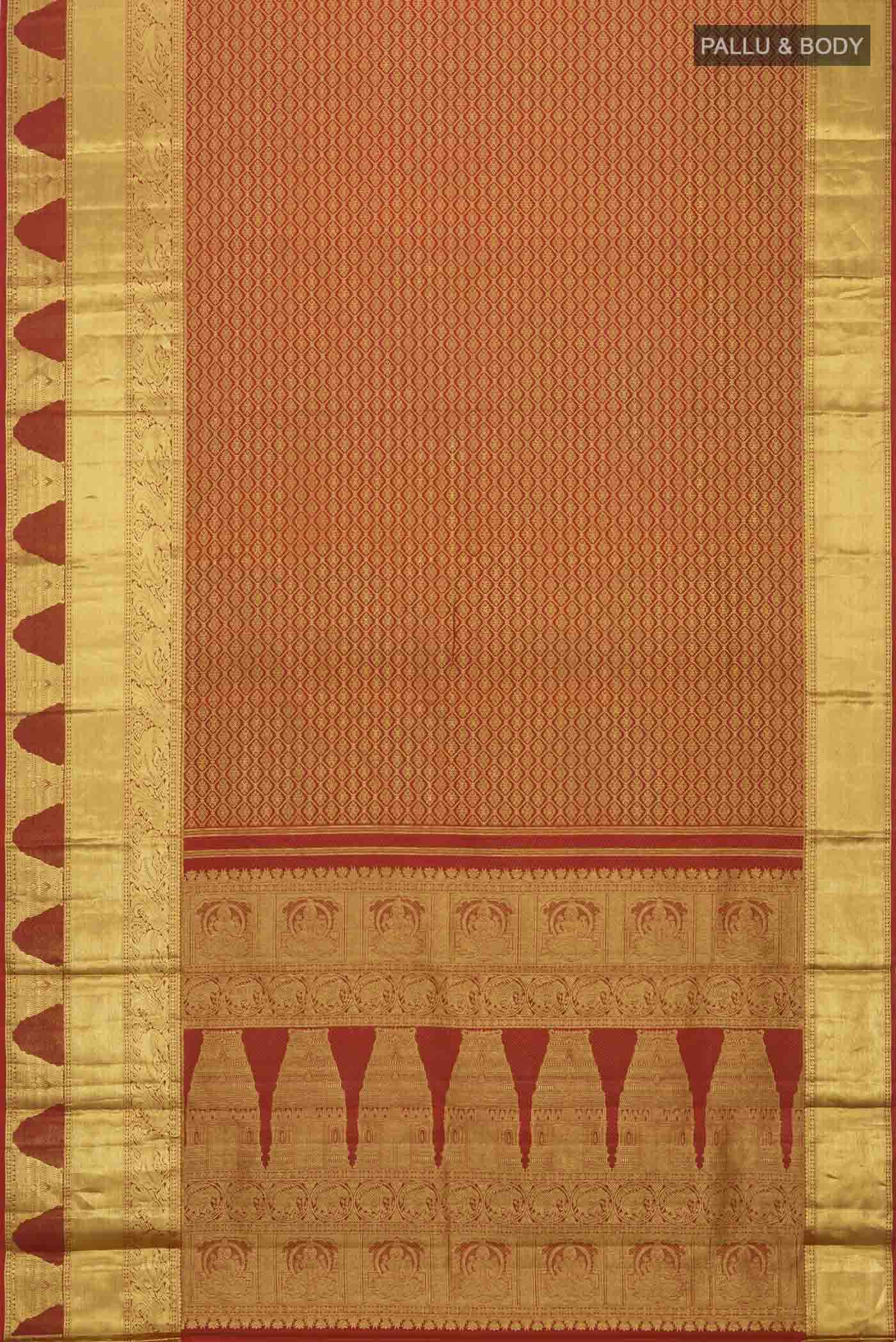 Maroon Kanjivaram Silk Saree - Image 6