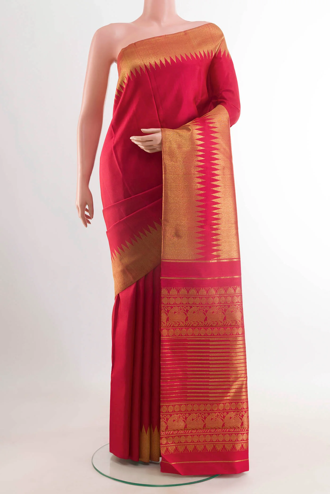 Maroon Kanchipuram Silk Saree