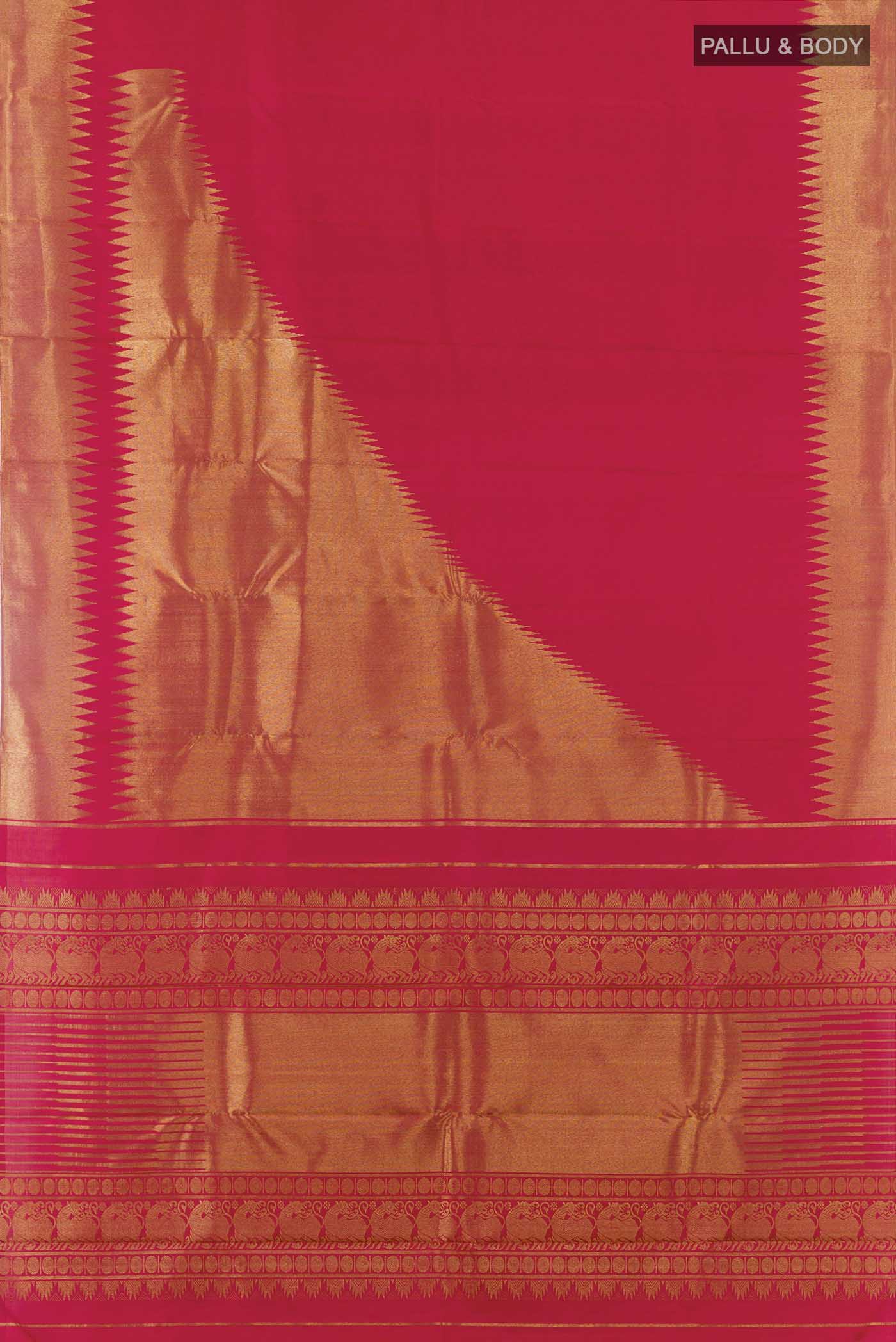 Maroon Kanchipuram Silk Saree - Image 6