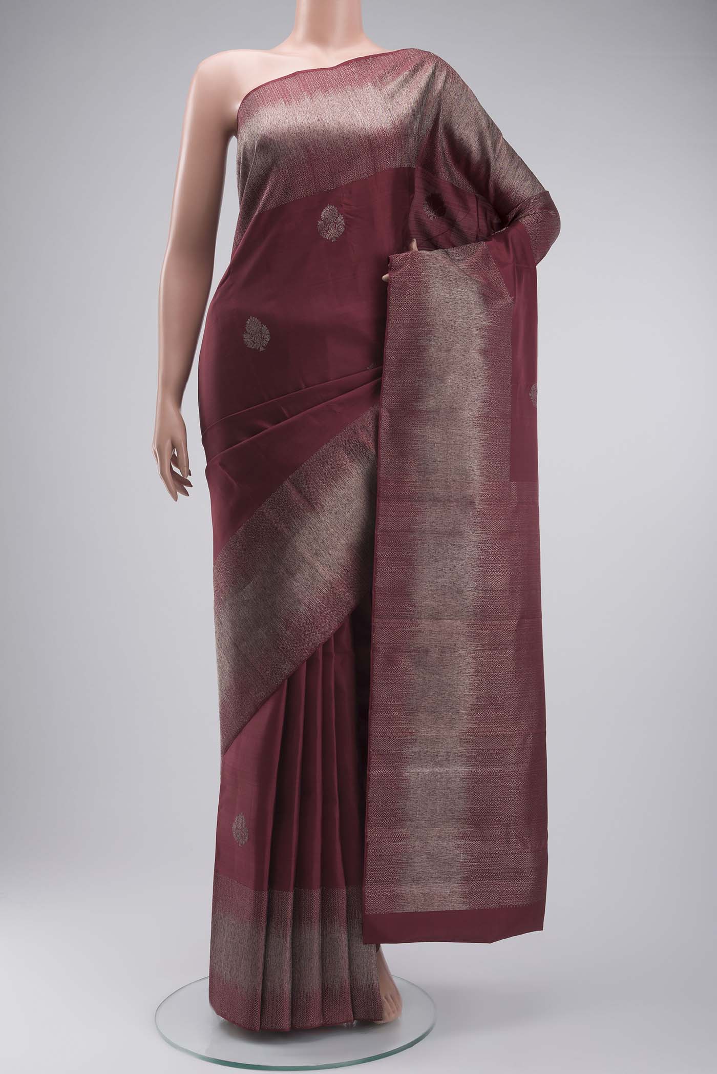 Maroon Kanjivaram Silk Saree