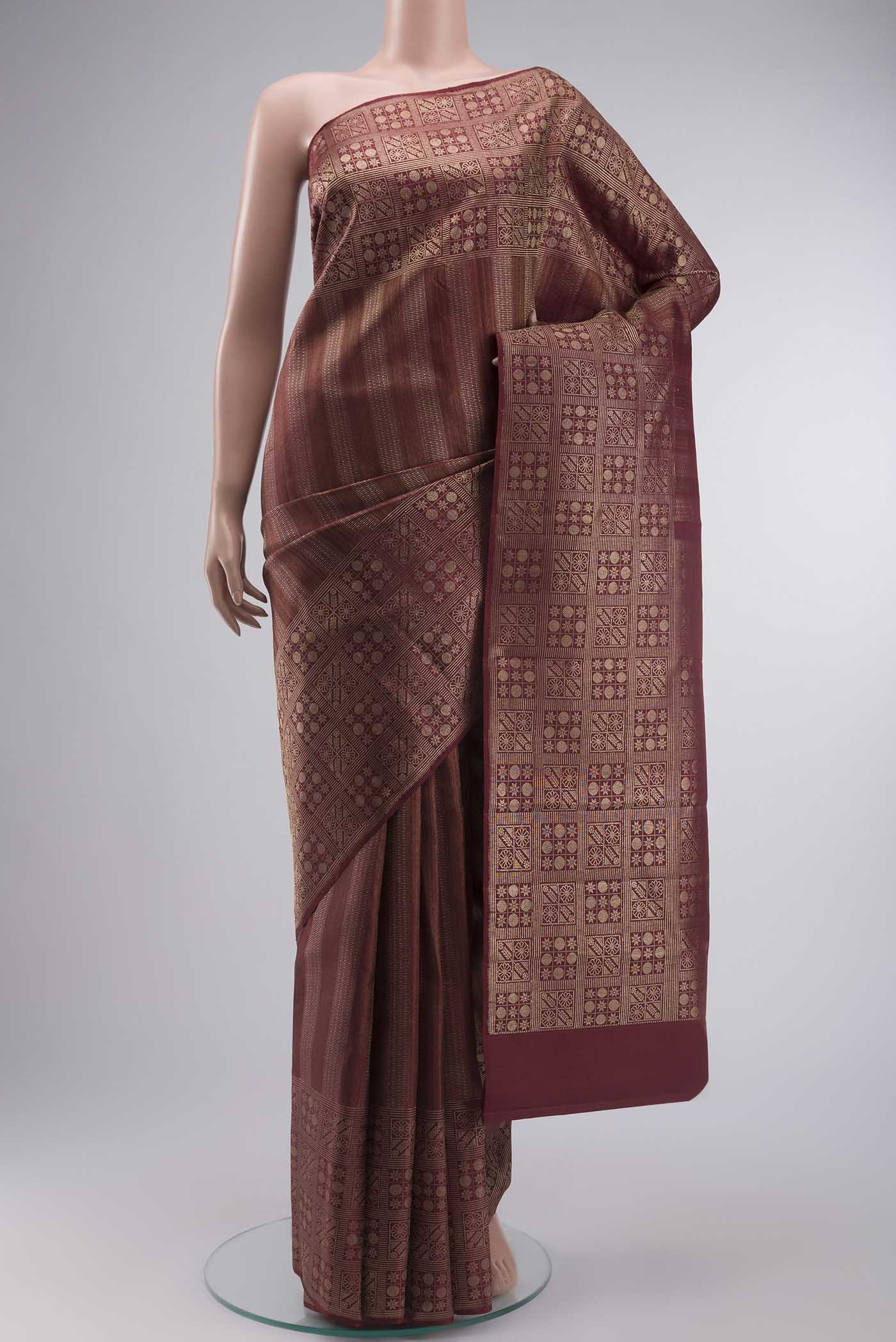 Brown Kanchipuram Silk Saree