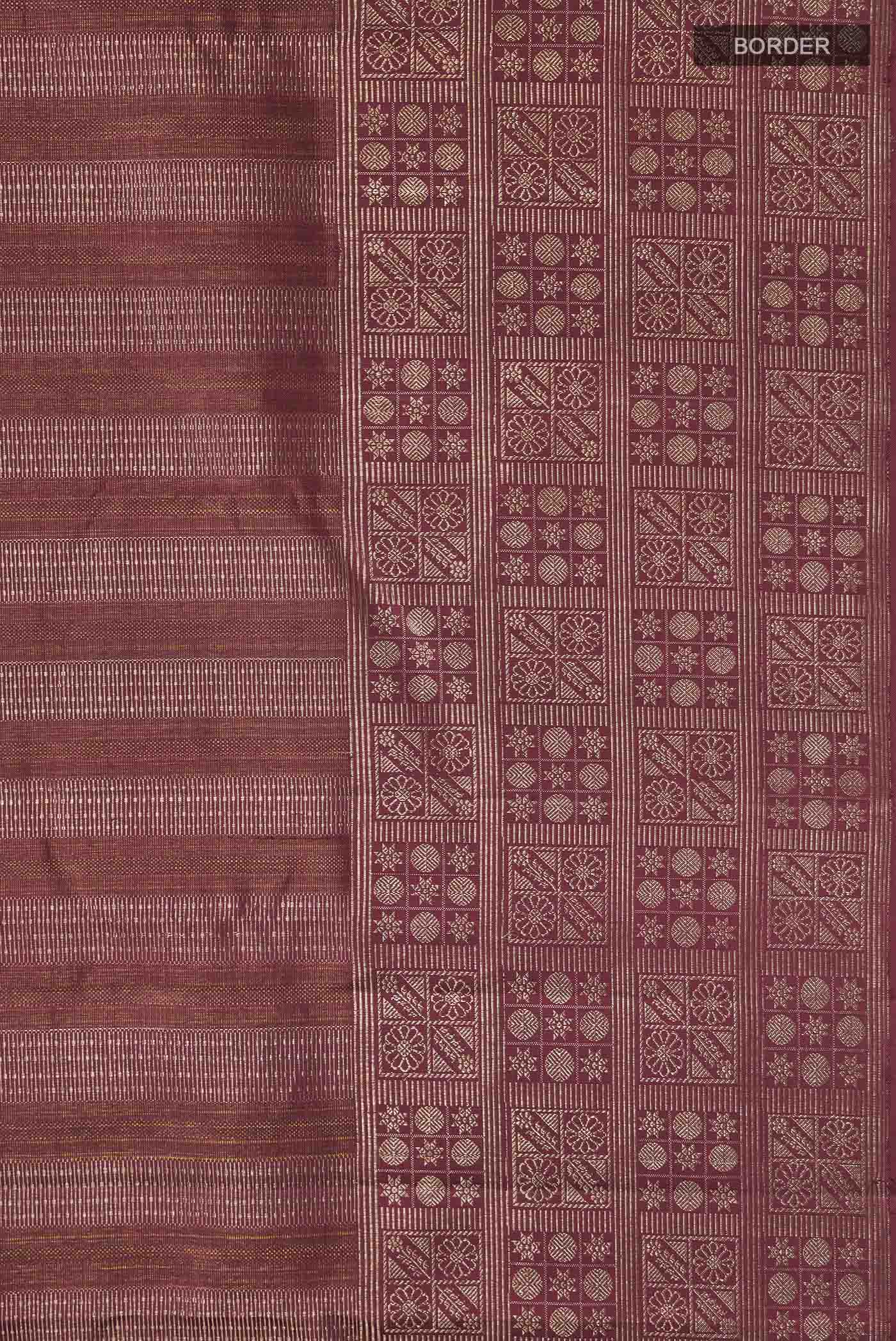 Brown Kanchipuram Silk Saree - Image 3