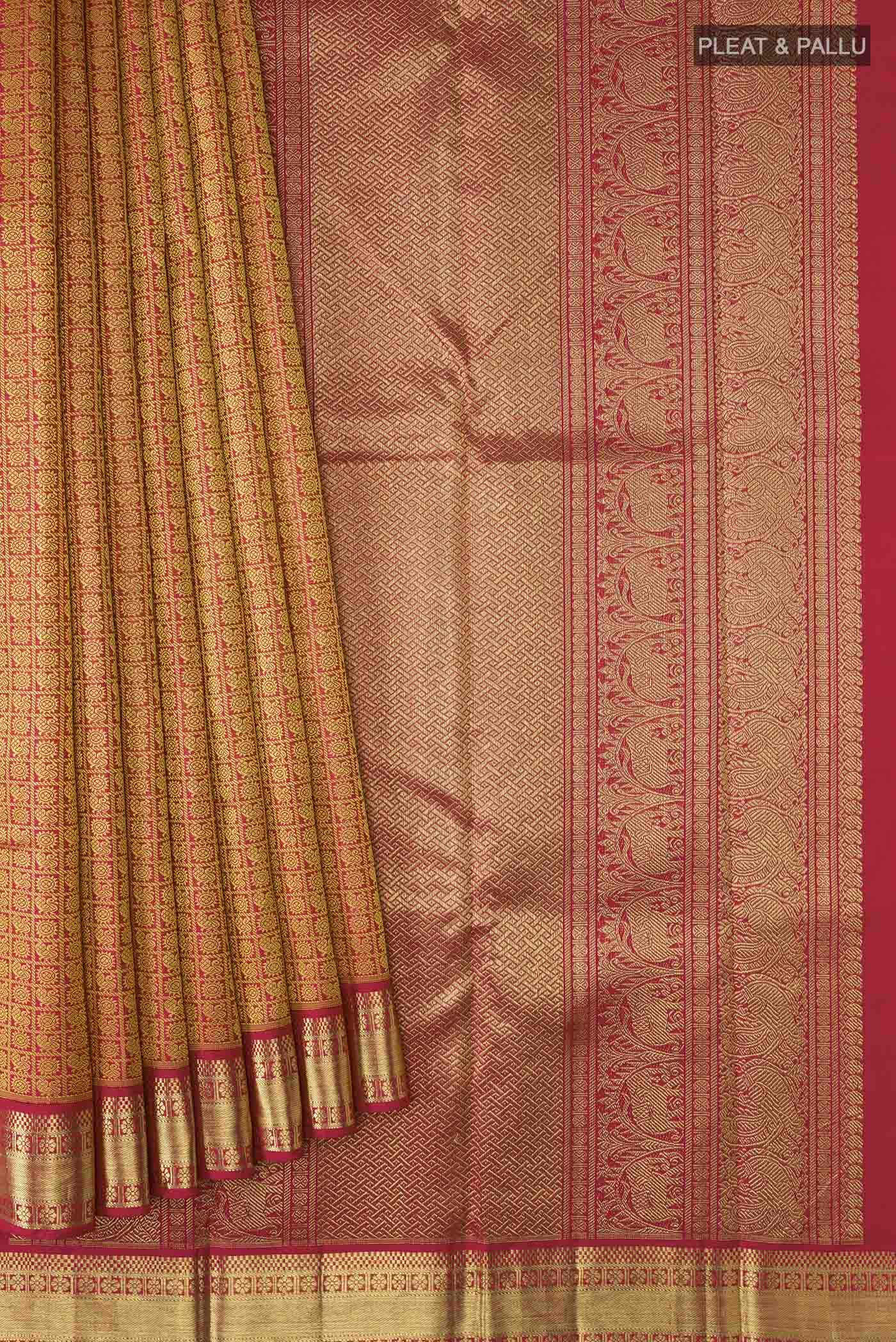 Maroon Kanchipuram Silk Saree - Image 4