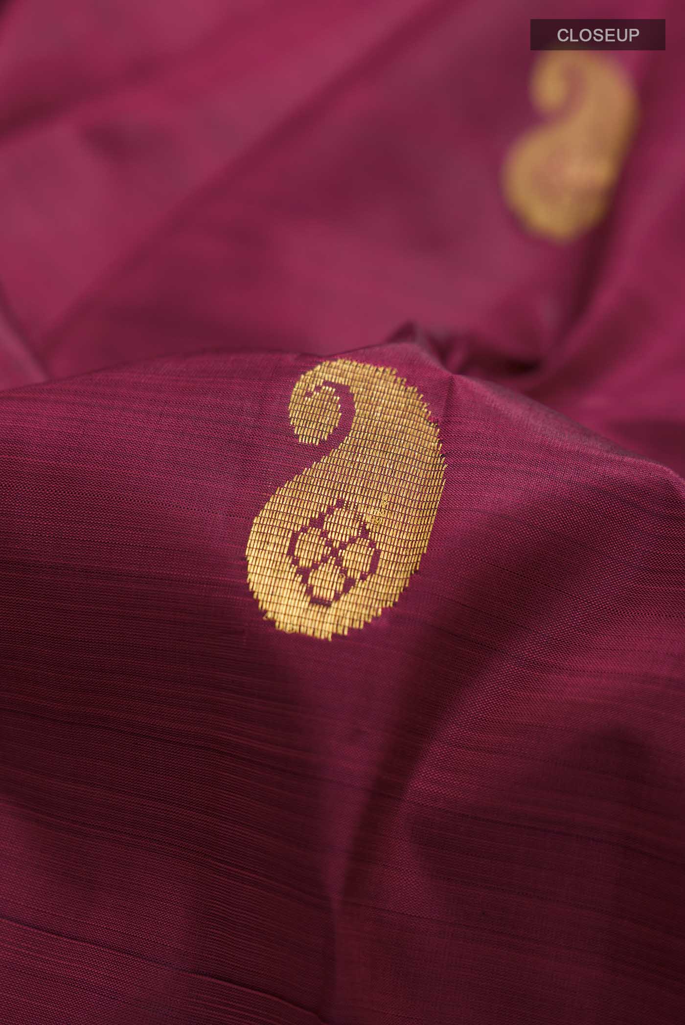 Maroon Kanchipuram Silk Saree - Image 2
