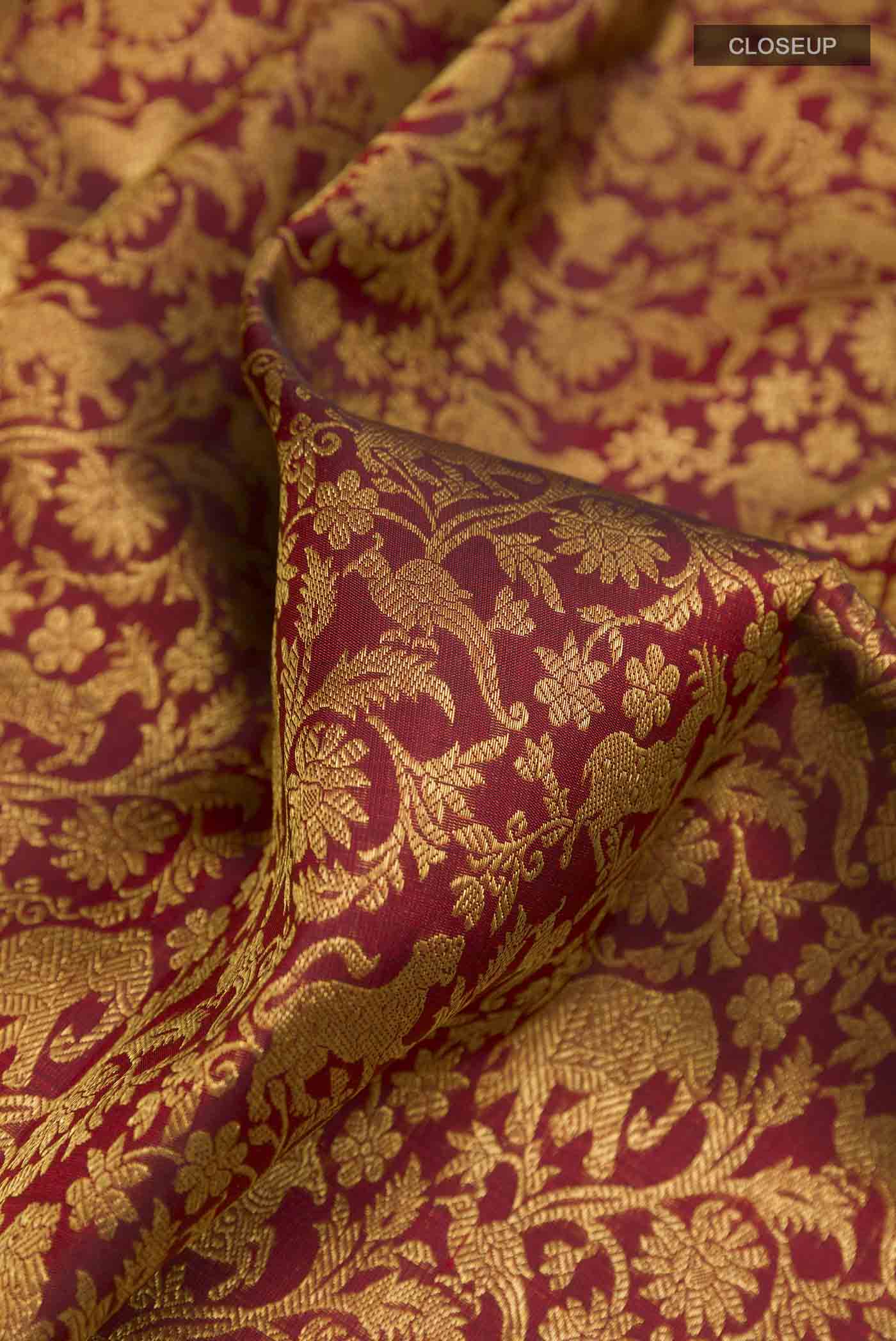 Maroon Kanchipuram Silk Saree - Image 2