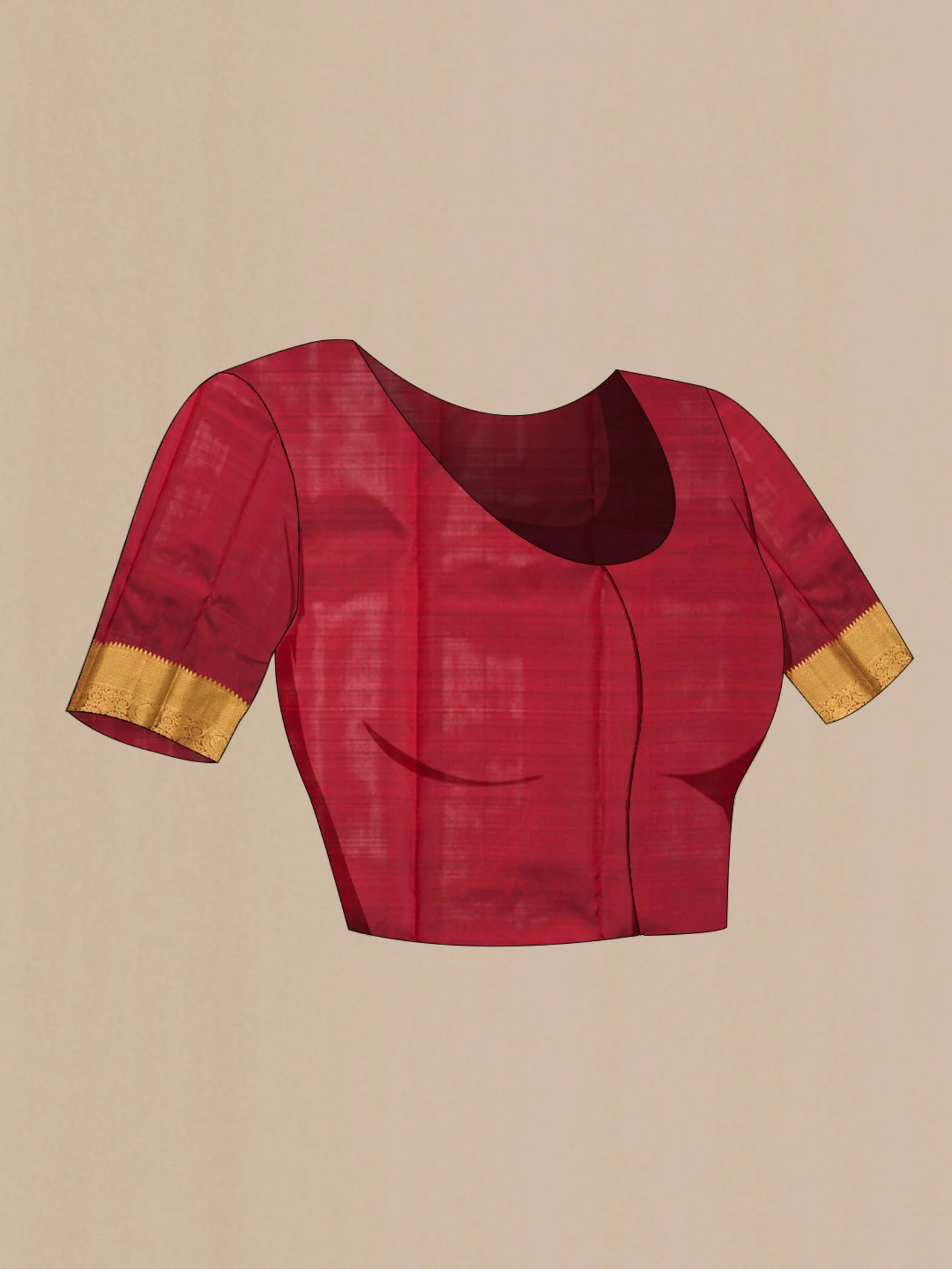 Maroon Kanchipuram Silk Saree - Image 5