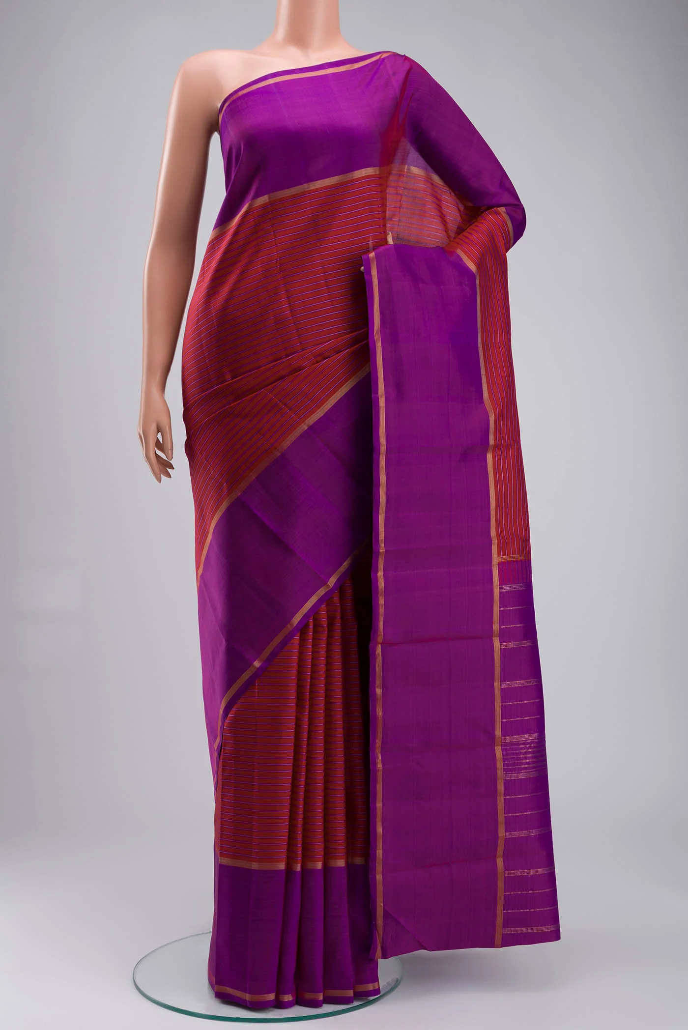 Maroon Kanchipuram Silk Saree