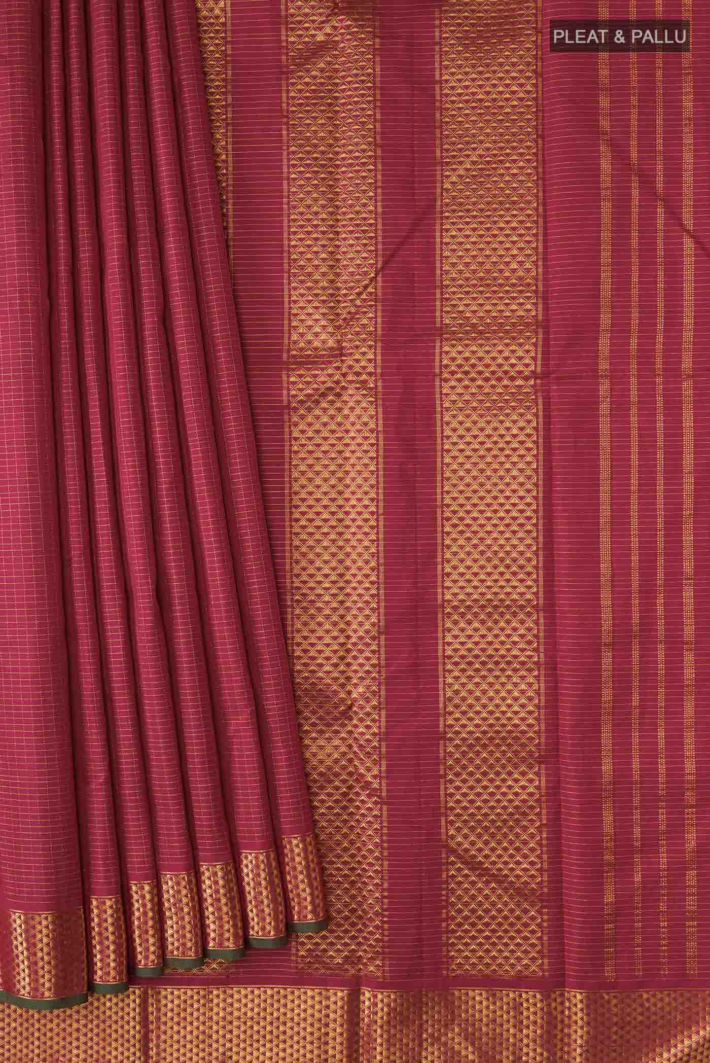 Maroon Kanchipuram Silk Saree - Image 4