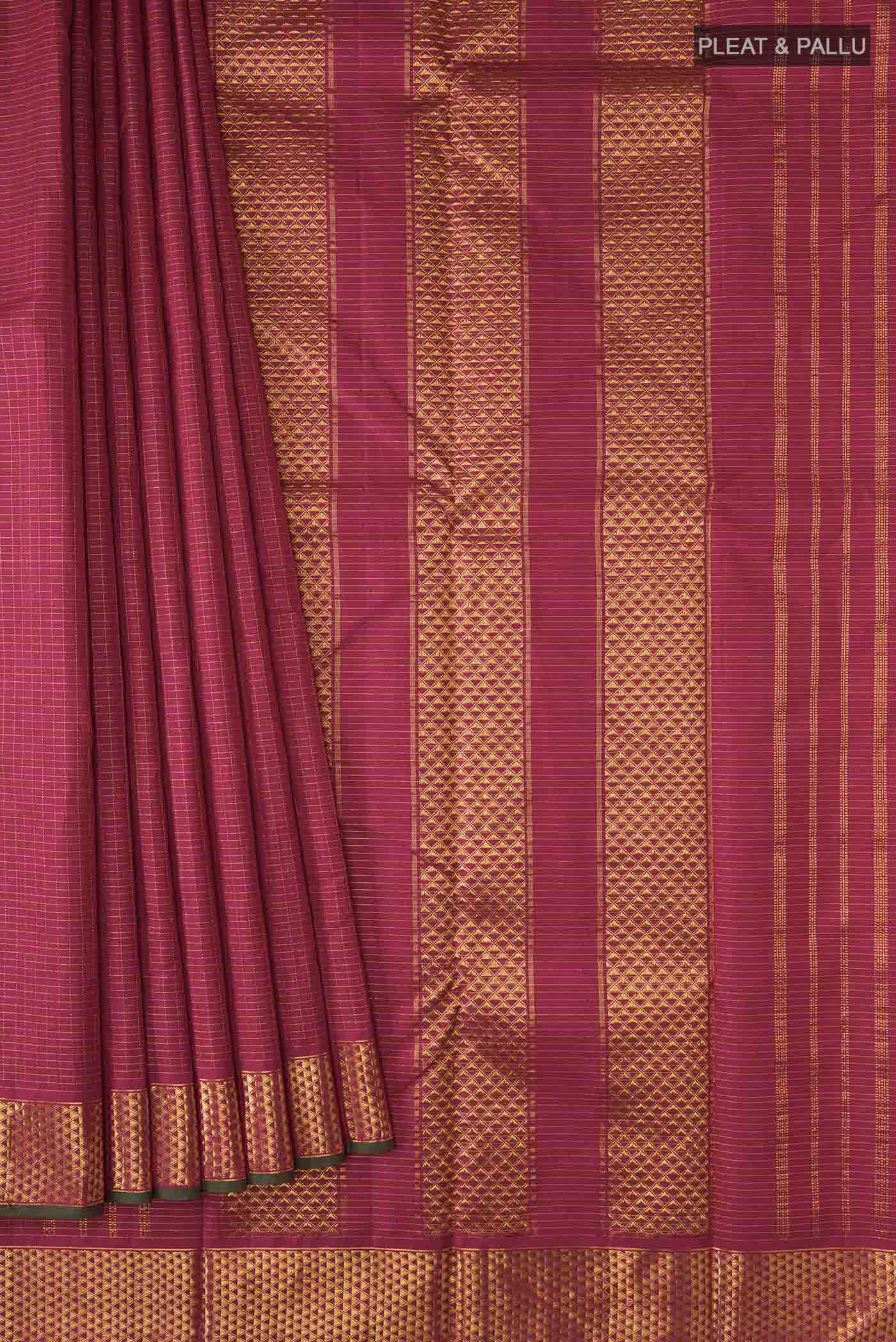 Maroon Kanchipuram Silk Saree - Image 4