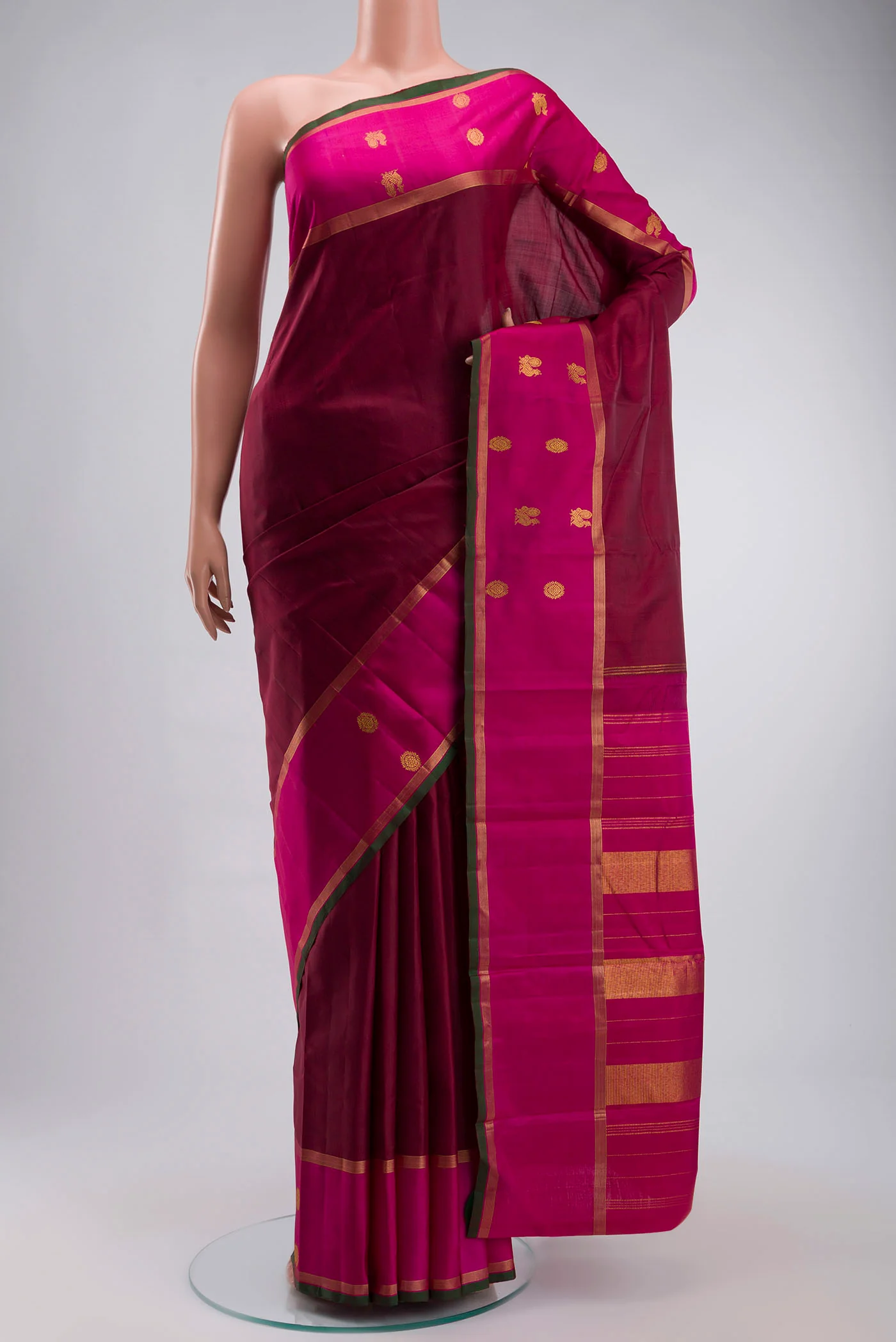 Maroon Kanchipuram Silk Saree