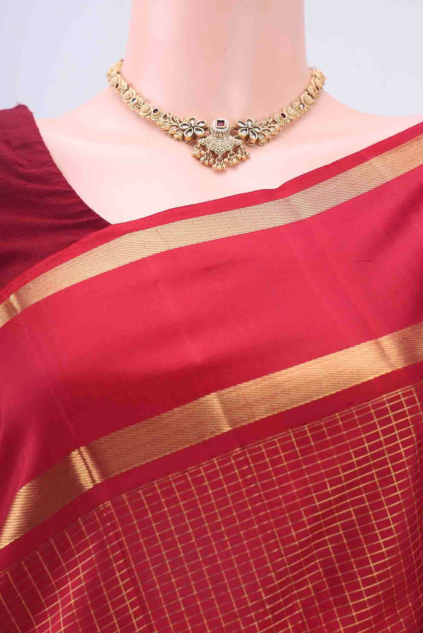 Maroon Kanchipuram Silk Saree - Image 2