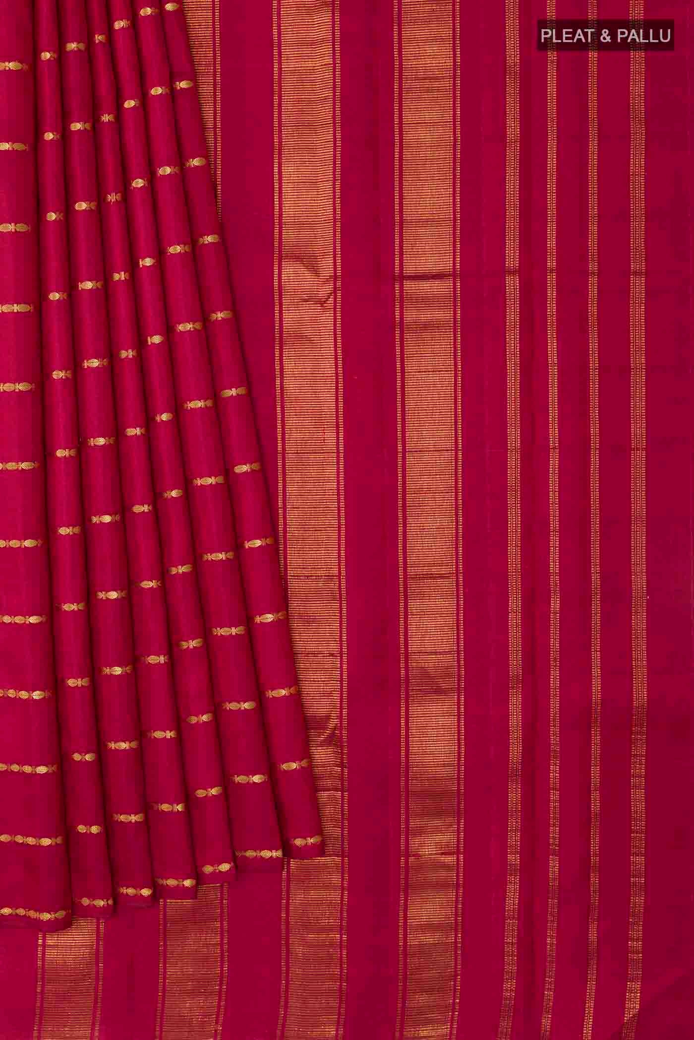 Maroon Kanchipuram Silk Saree - Image 4