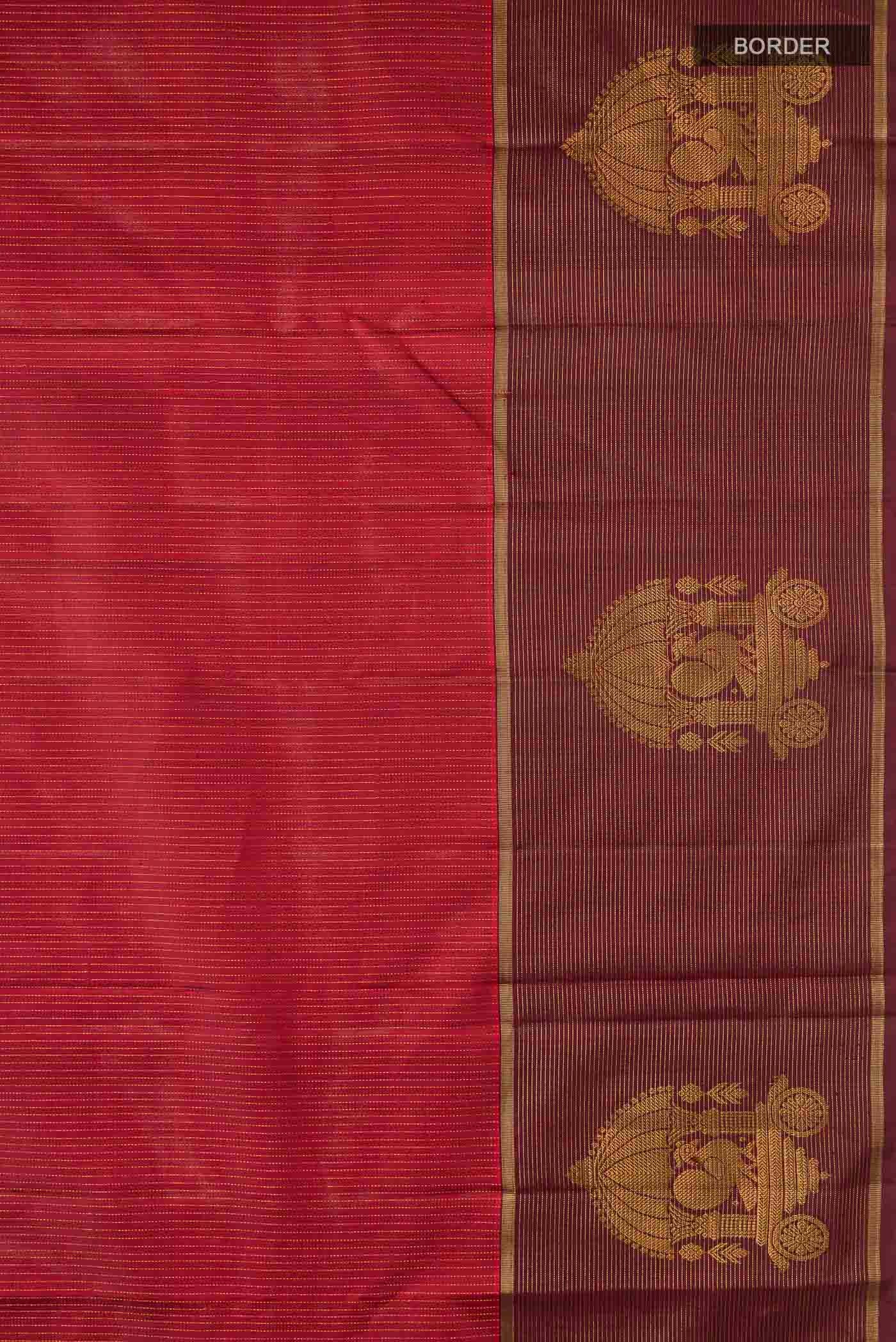 Maroon Kanchipuram Silk Saree - Image 3