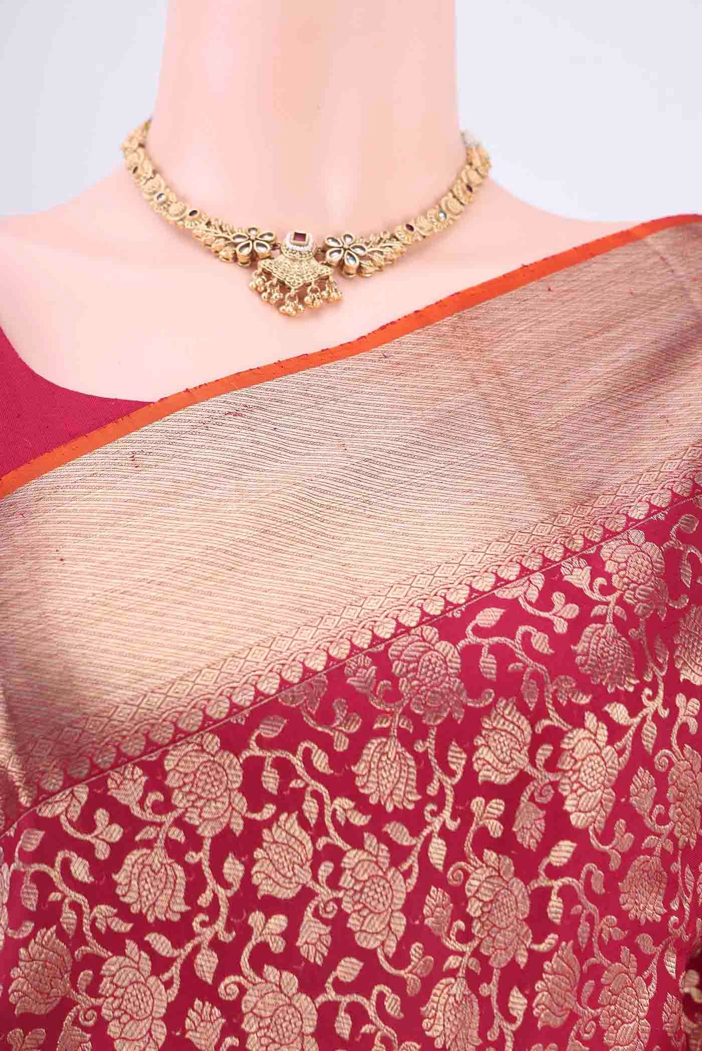 Maroon Kanchipuram Silk Saree - Image 2