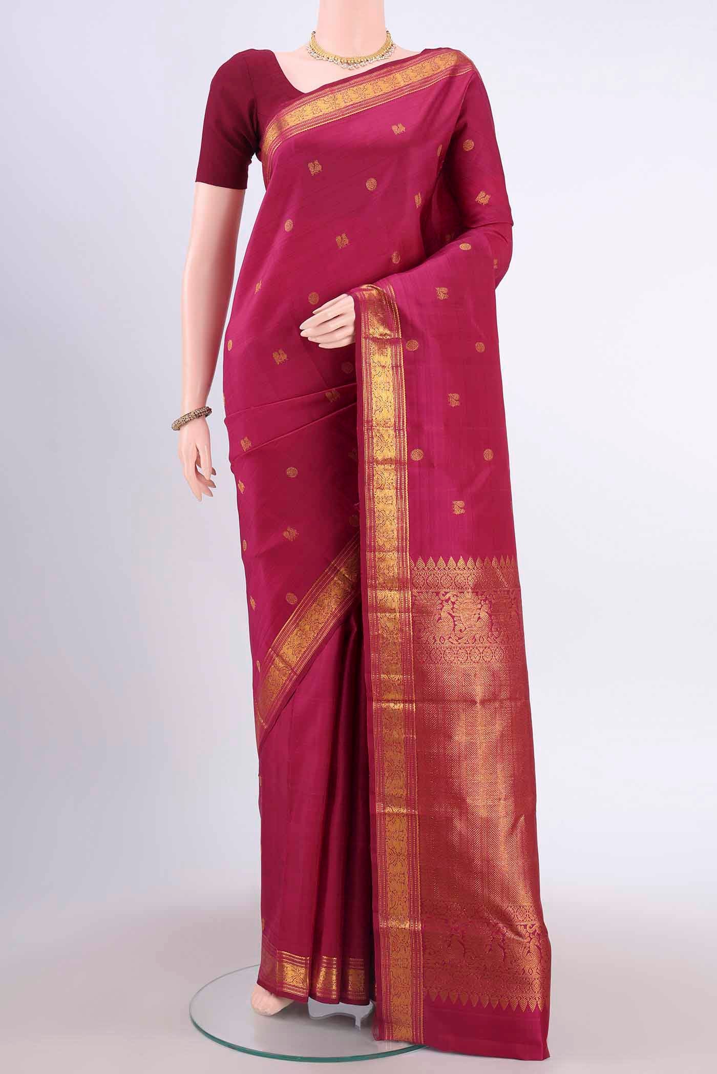 Maroon Kanchipuram Silk Saree