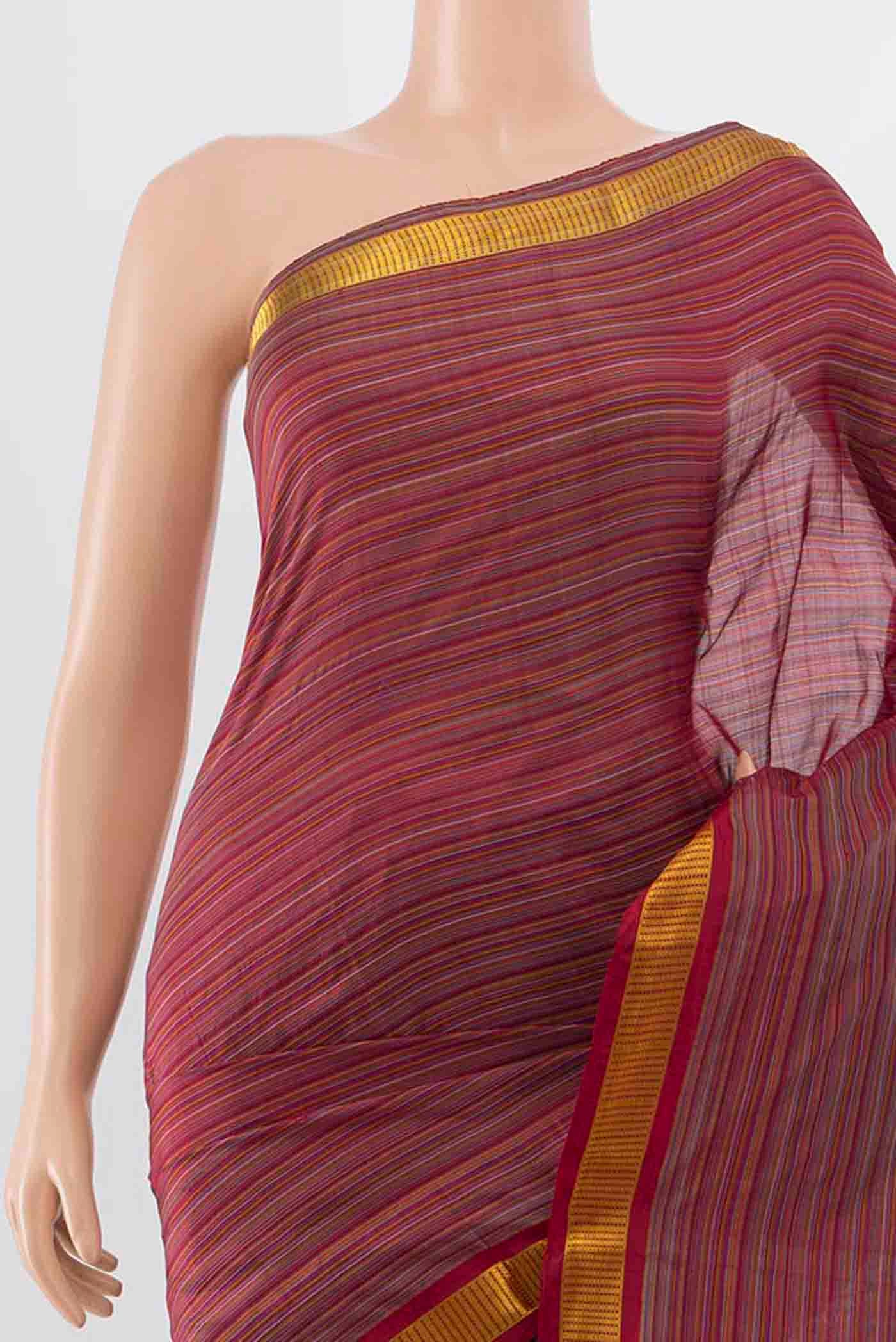 Maroon Kanjivaram Silk Saree - Image 2