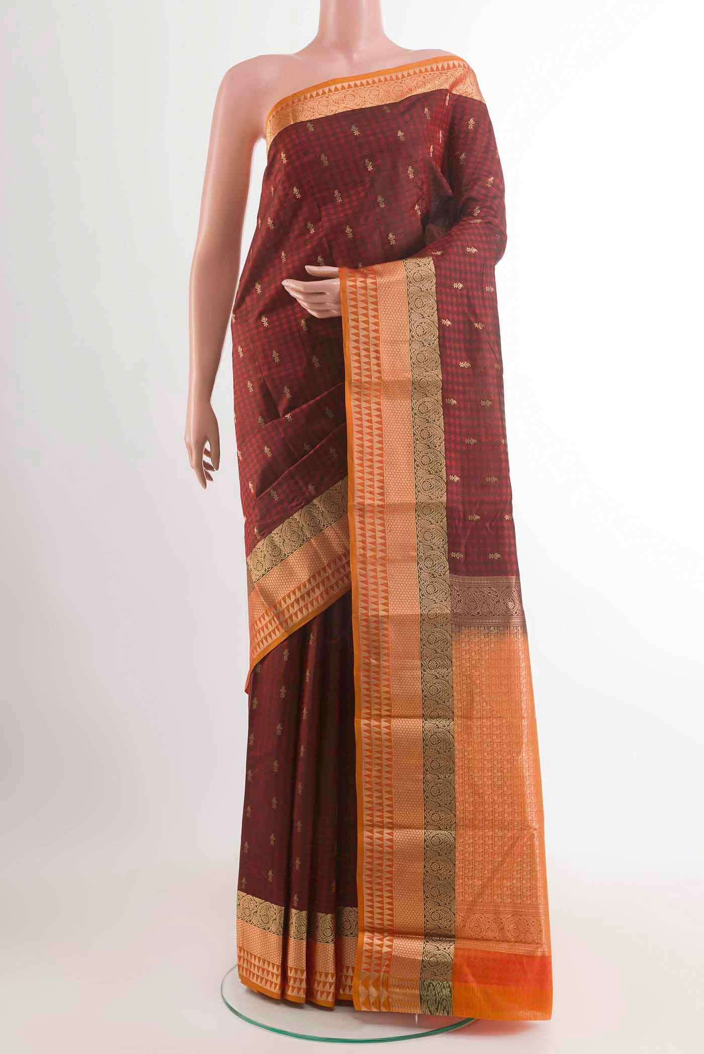 Maroon Kanjivaram Silk Saree