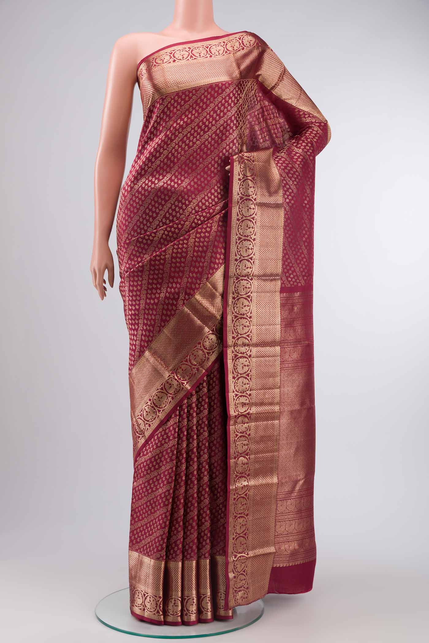 Maroon Kanchipuram Silk Saree