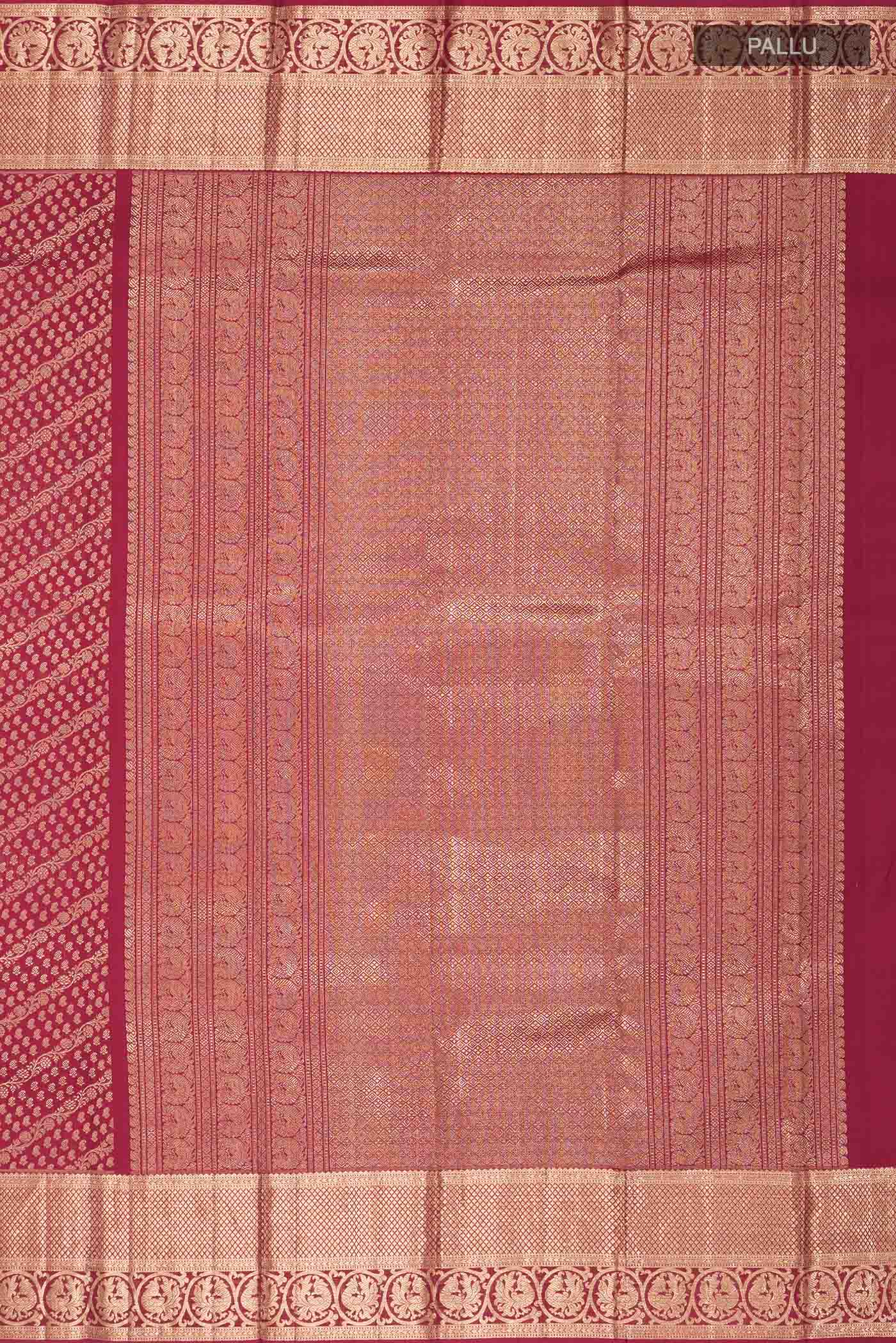 Maroon Kanchipuram Silk Saree - Image 7