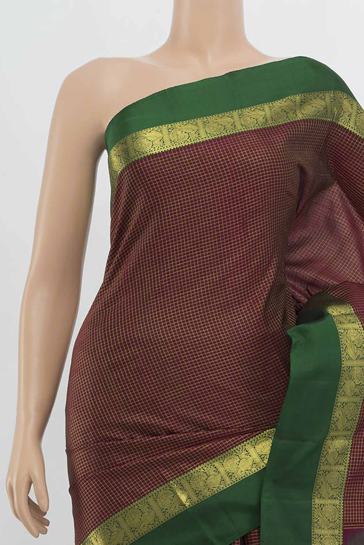 Maroon Kanchipuram Silk Saree - Image 2