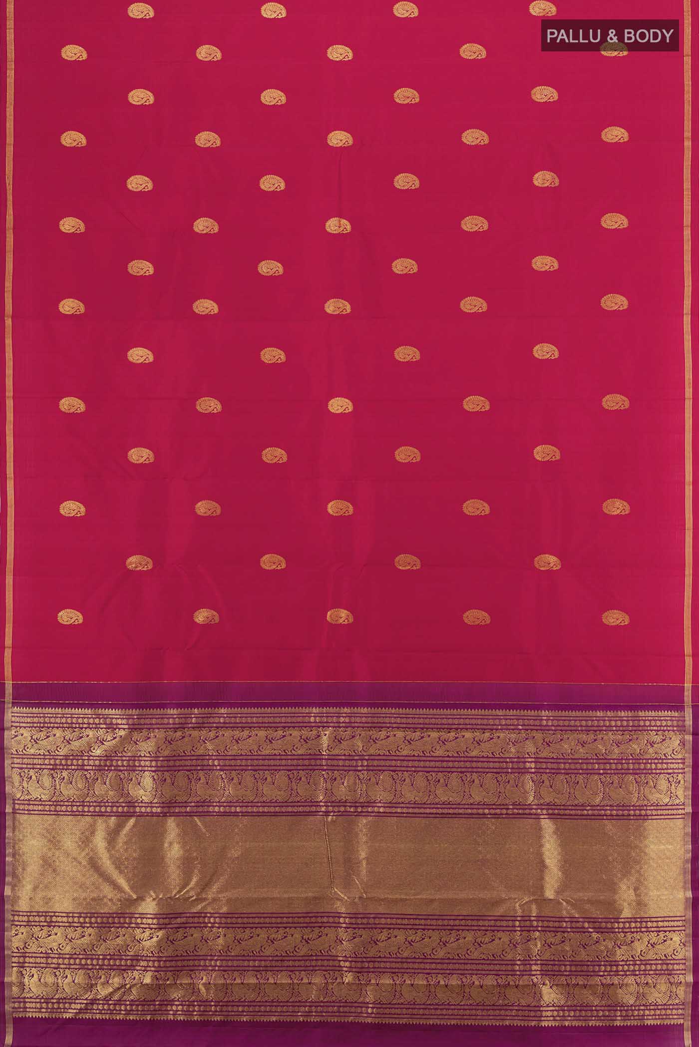 Maroon Kanchipuram Silk Saree - Image 5