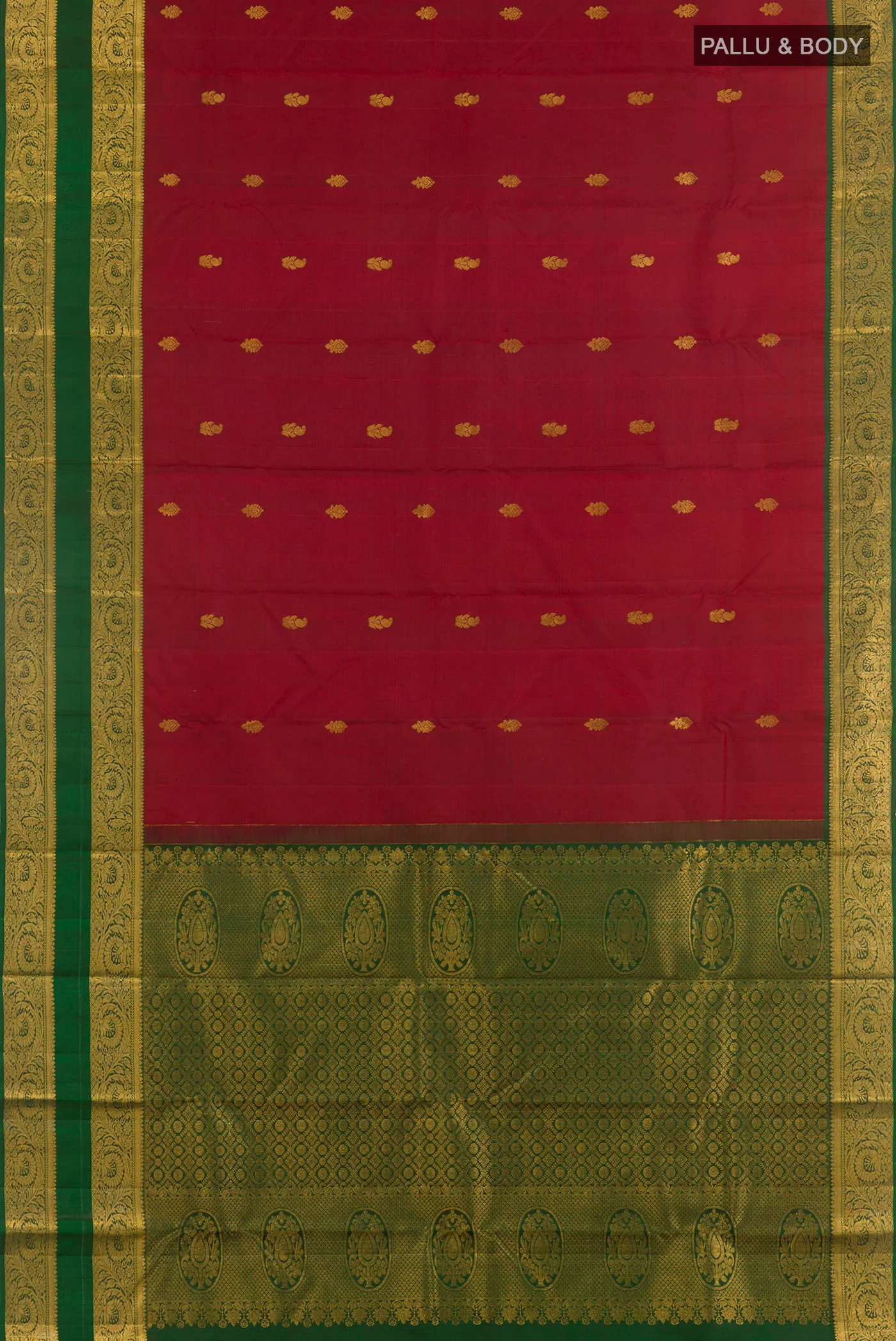 Maroon Kanchipuram Silk Saree - Image 3