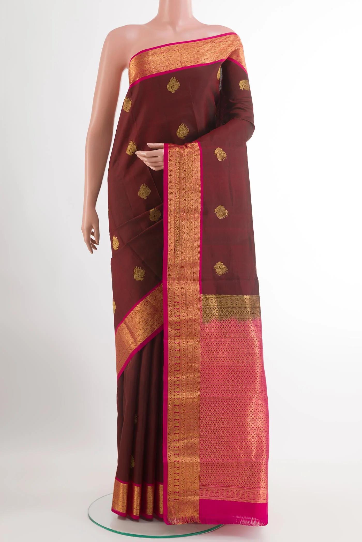 Maroon Kanchipuram Silk Saree