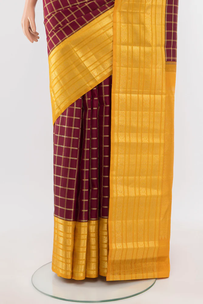 Maroon Kanchipuram Silk Saree - Image 3