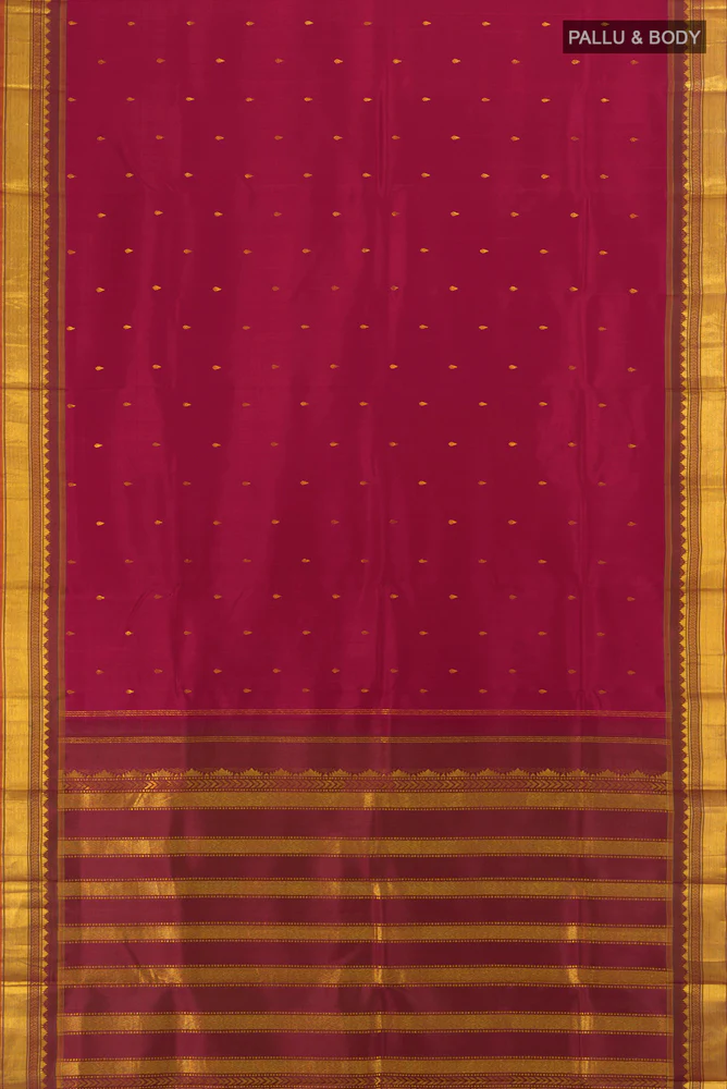 Maroon Kanchipuram Silk Saree - Image 5
