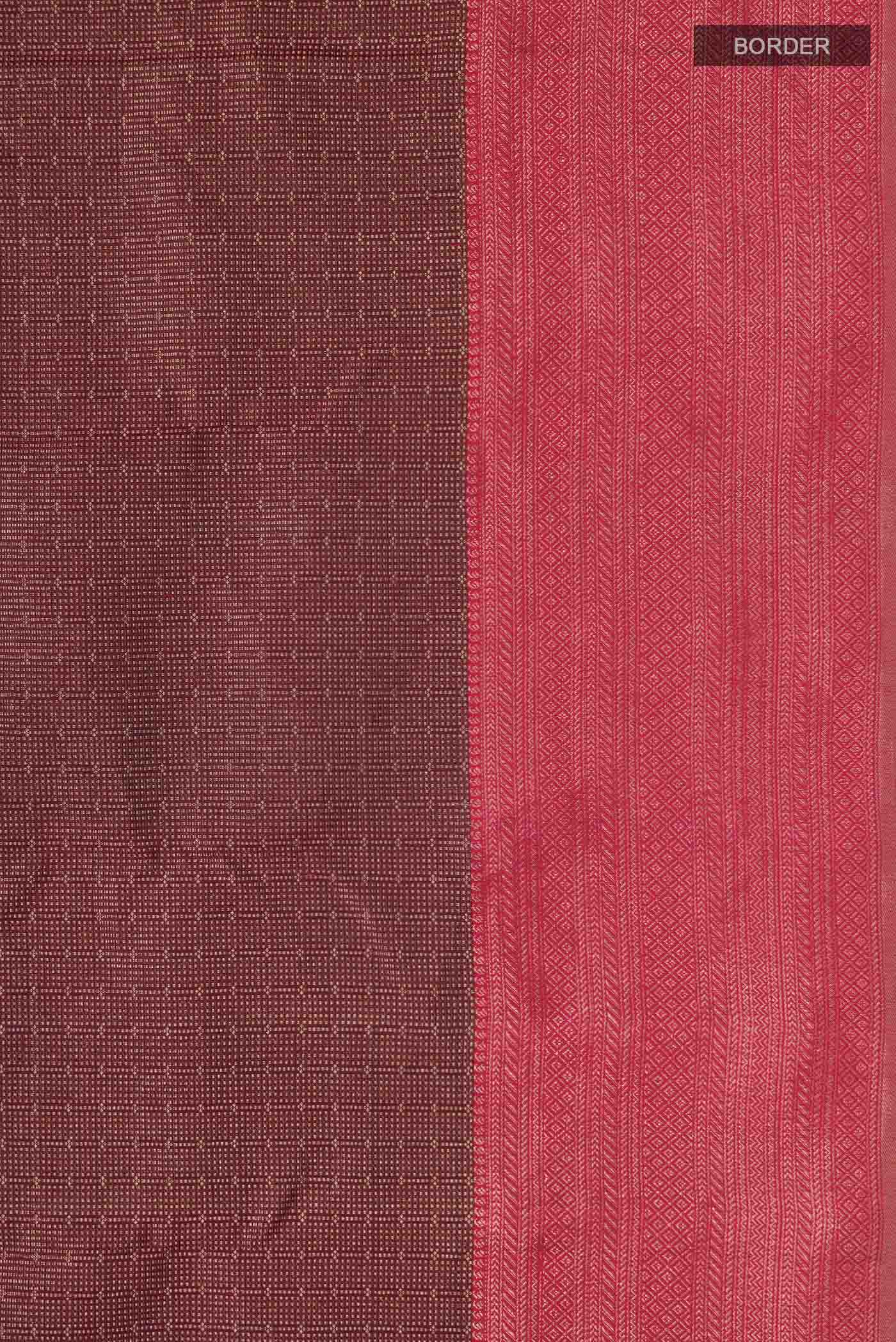 Maroon Kanchipuram Silk Saree - Image 3