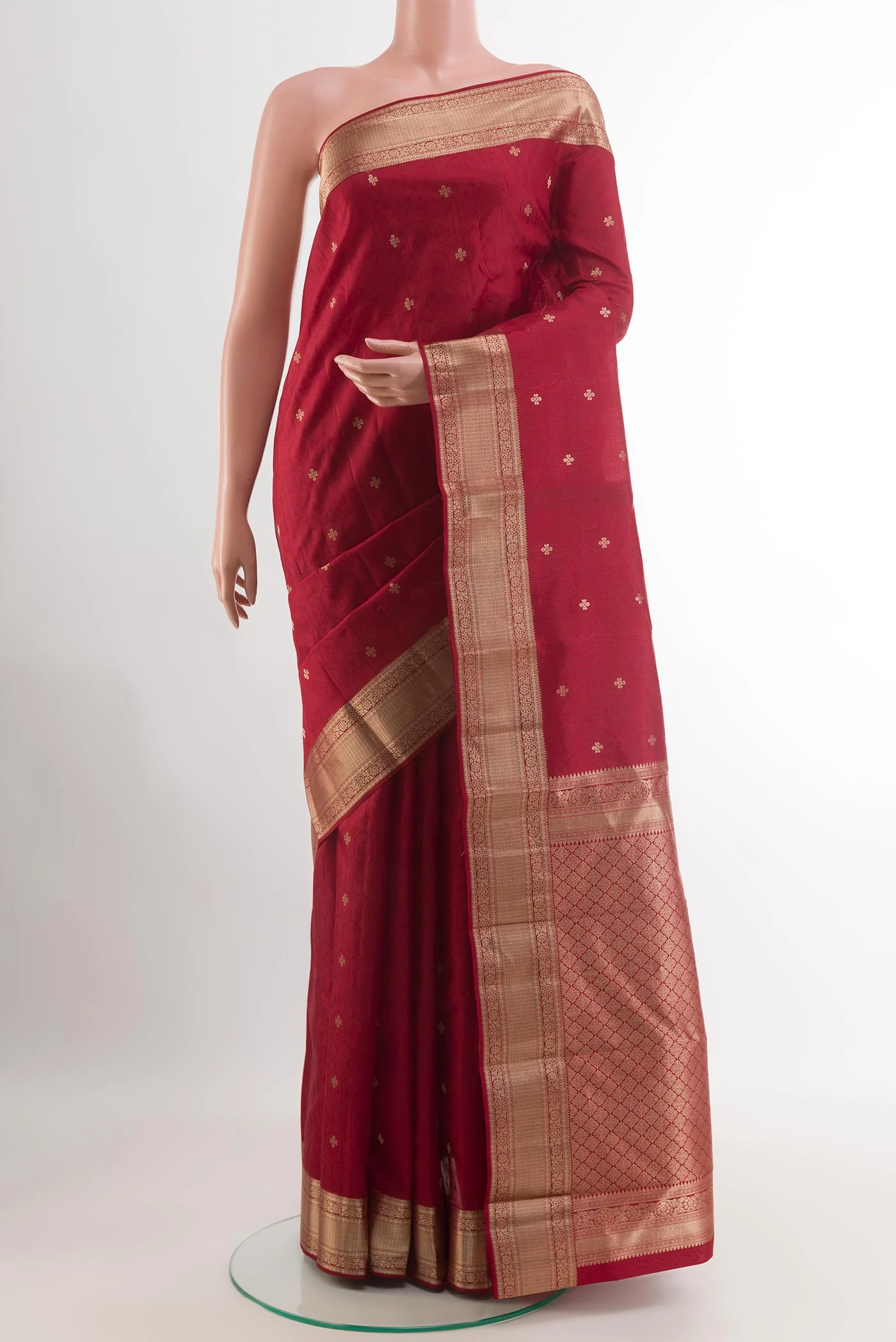 Maroon Kanchipuram Silk Saree