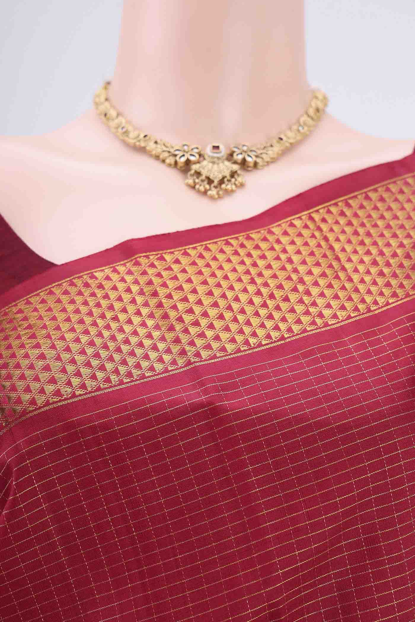 Maroon Kanchipuram Silk Saree - Image 2