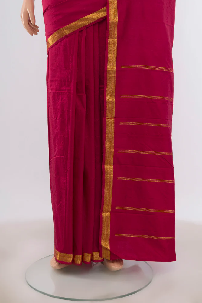 Maroon Kanchipuram Silk Saree - Image 3