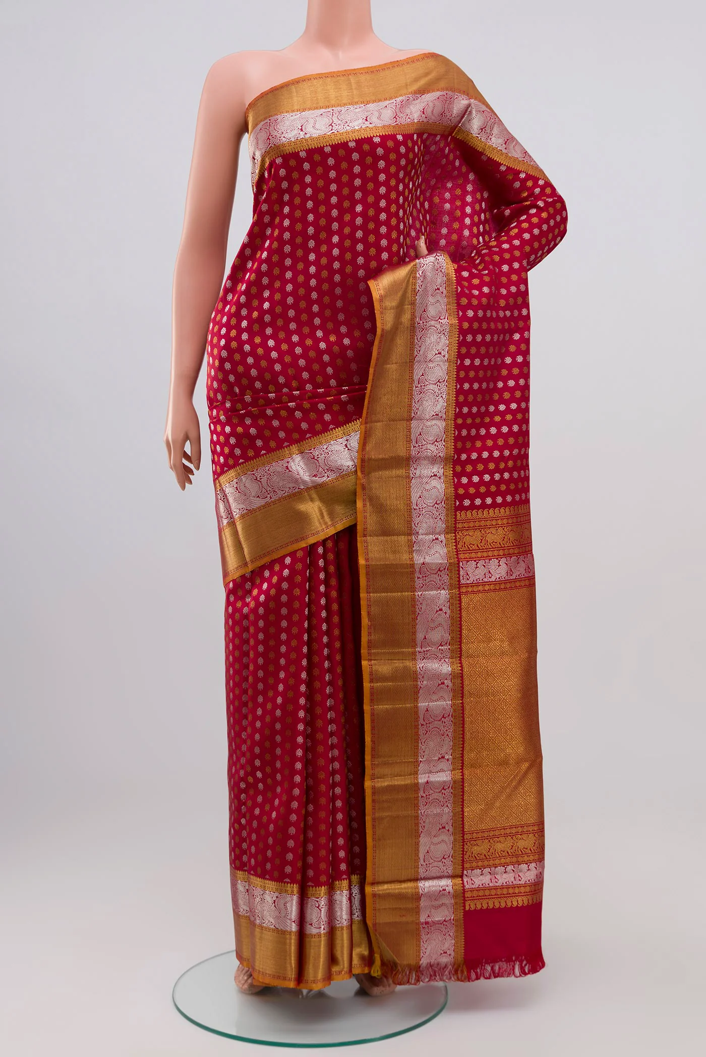 Maroon Kanchipuram Silk Saree