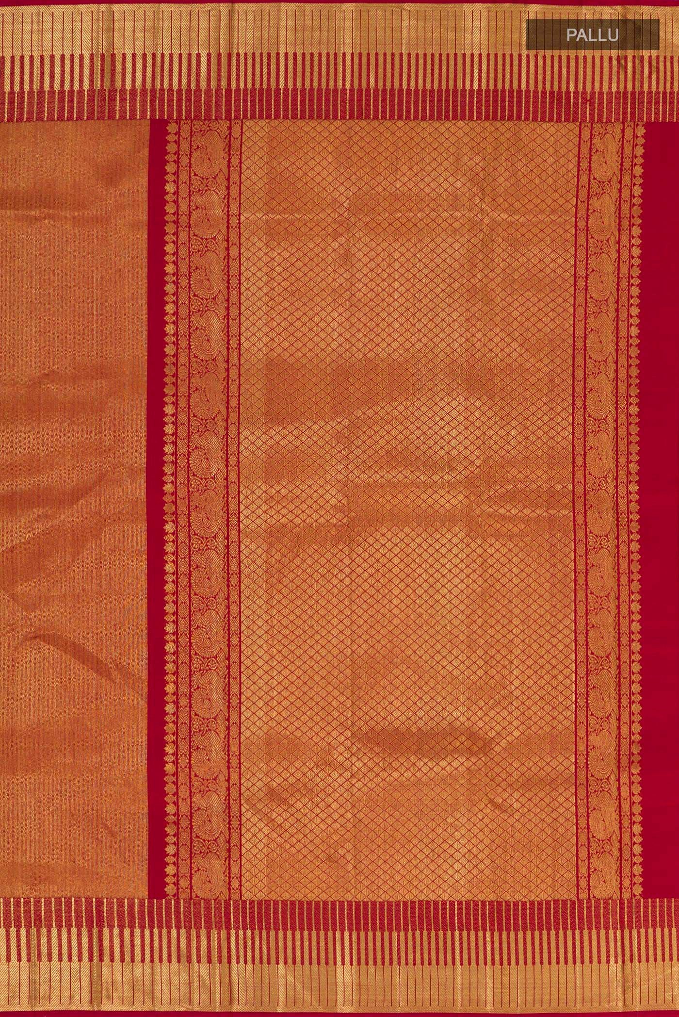 Red Kanchipuram Silk Saree - Image 6