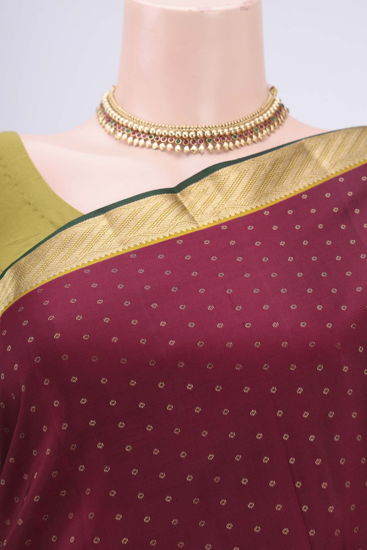 Maroon Kanchipuram Silk Saree - Image 2