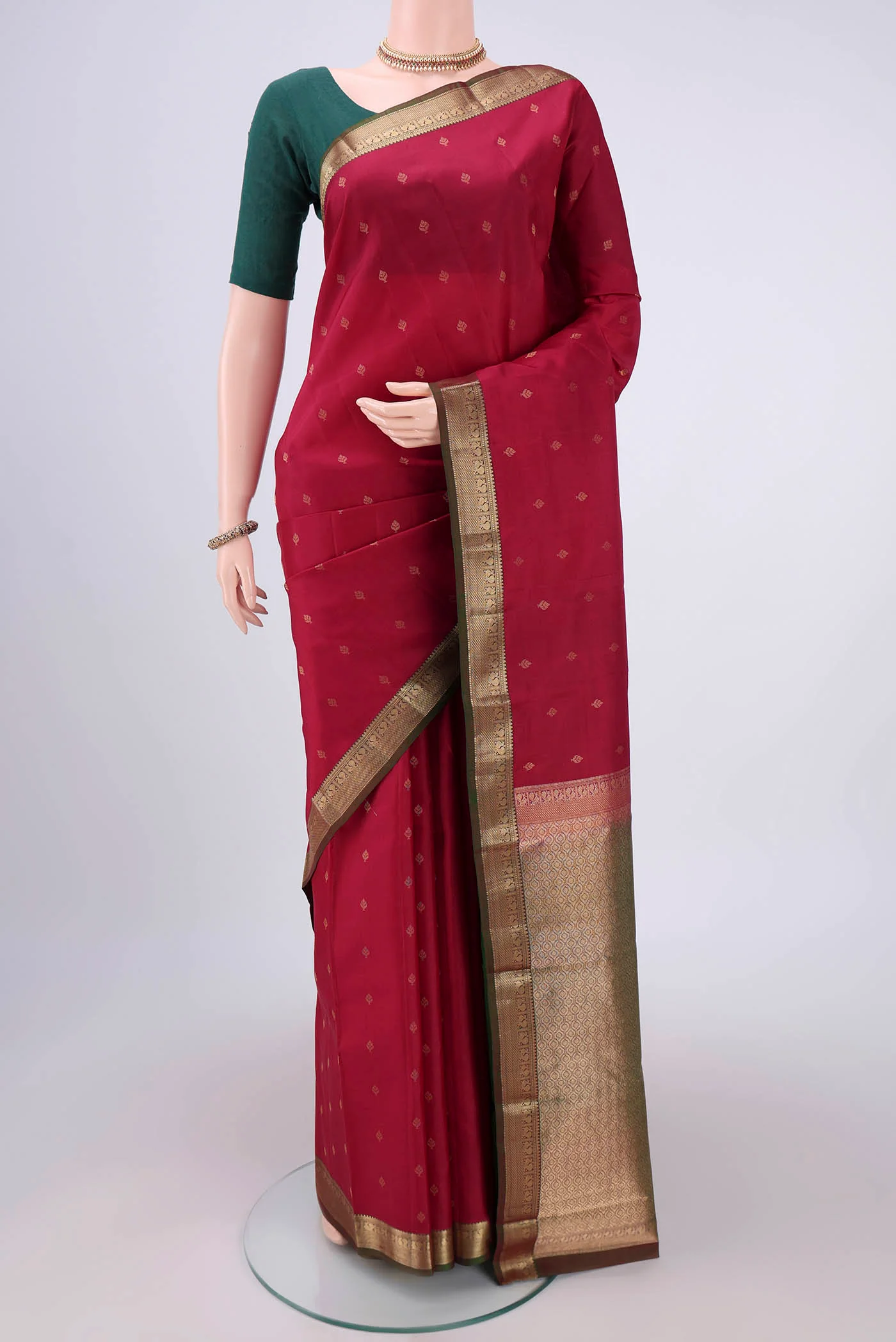 Maroon Kanchipuram Silk Saree