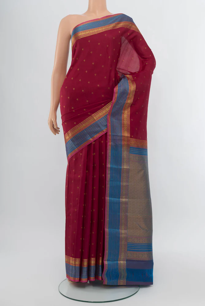 Maroon Kanchipuram Silk Saree