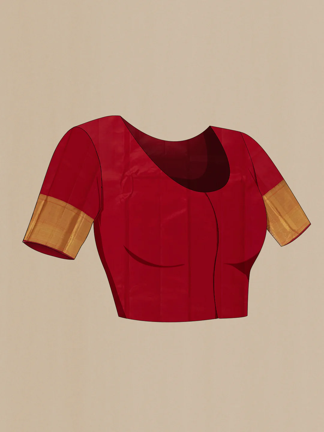 Red Kanchipuram Silk Saree - Image 2