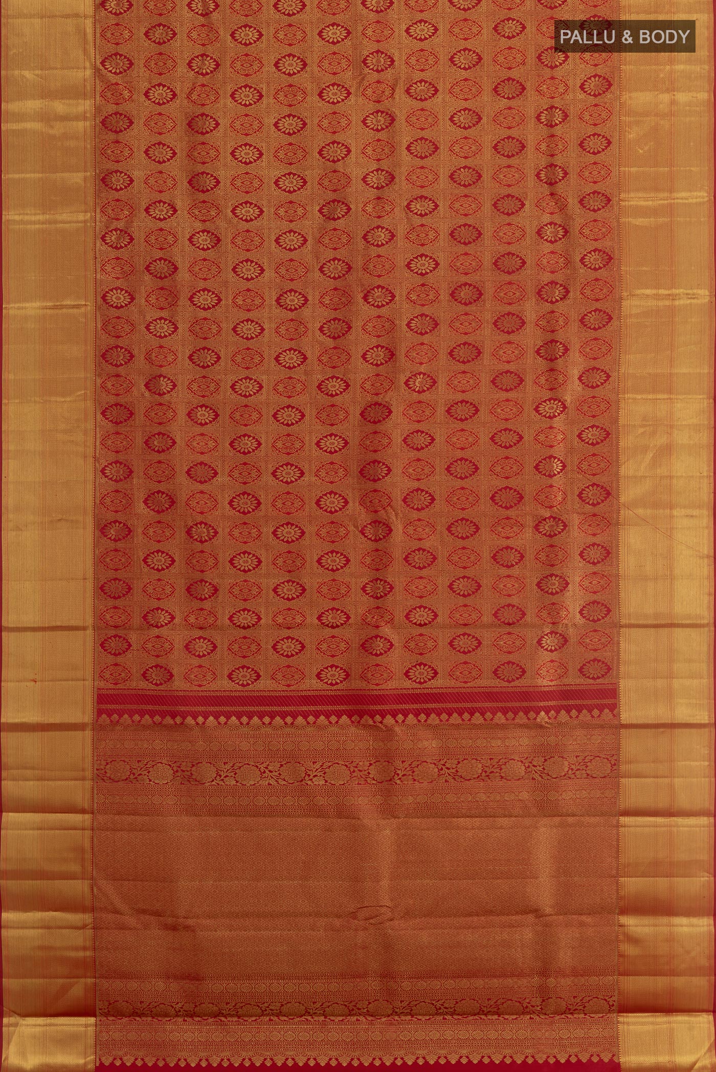 Red Kanchipuram Silk Saree - Image 3