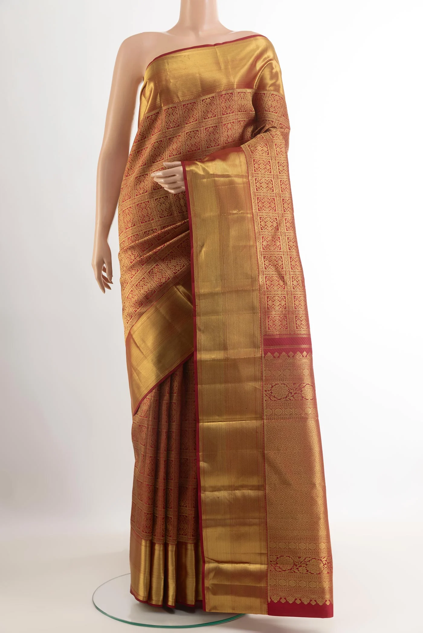 Maroon Kanchipuram Silk Saree