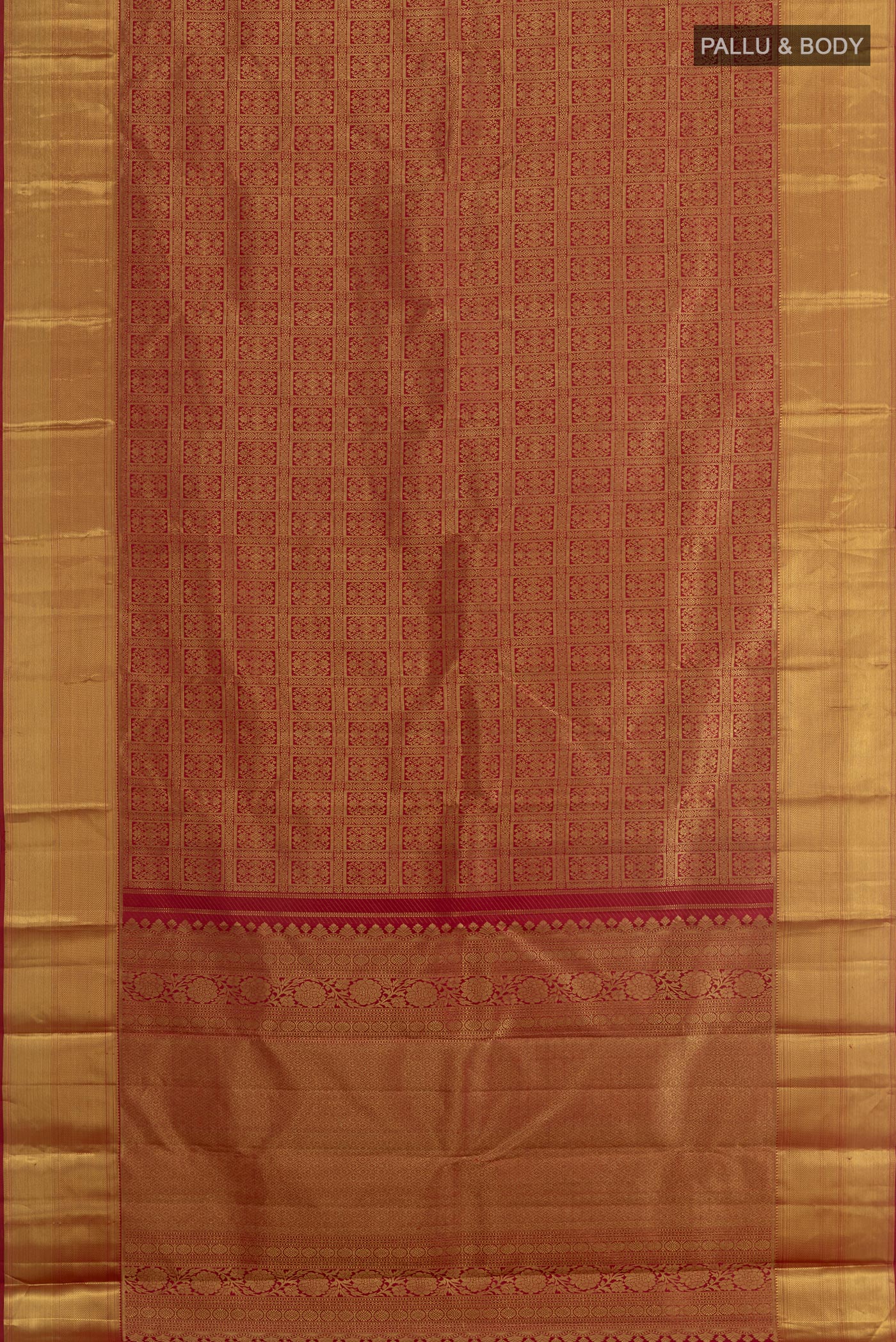 Maroon Kanchipuram Silk Saree - Image 3