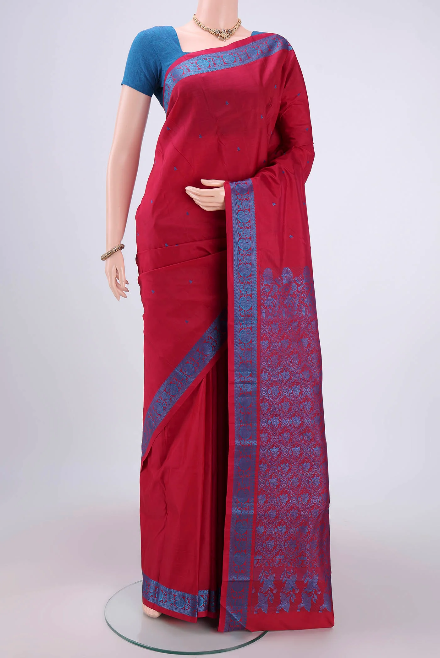 Maroon Kanchipuram Silk Saree
