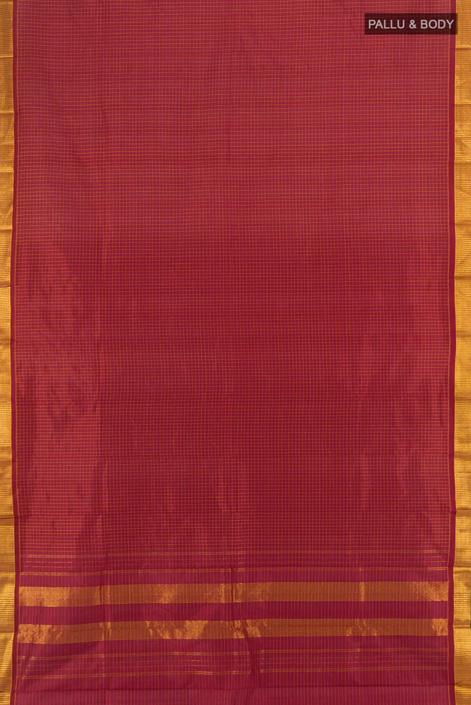 Maroon Kanchipuram Silk Saree - Image 4