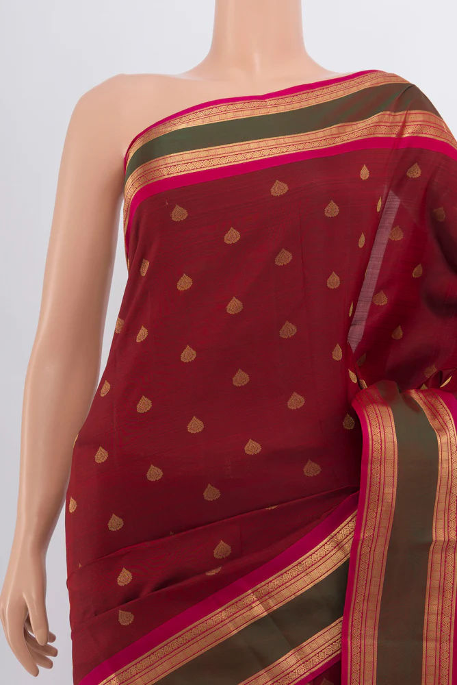 Maroon Kanchipuram Silk Saree - Image 2