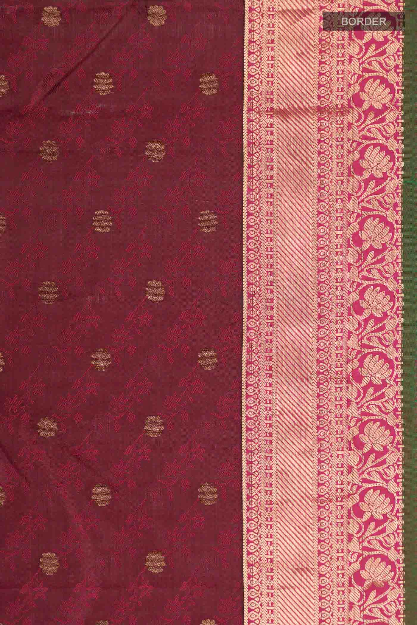 Maroon Kanchipuram Silk Saree - Image 3