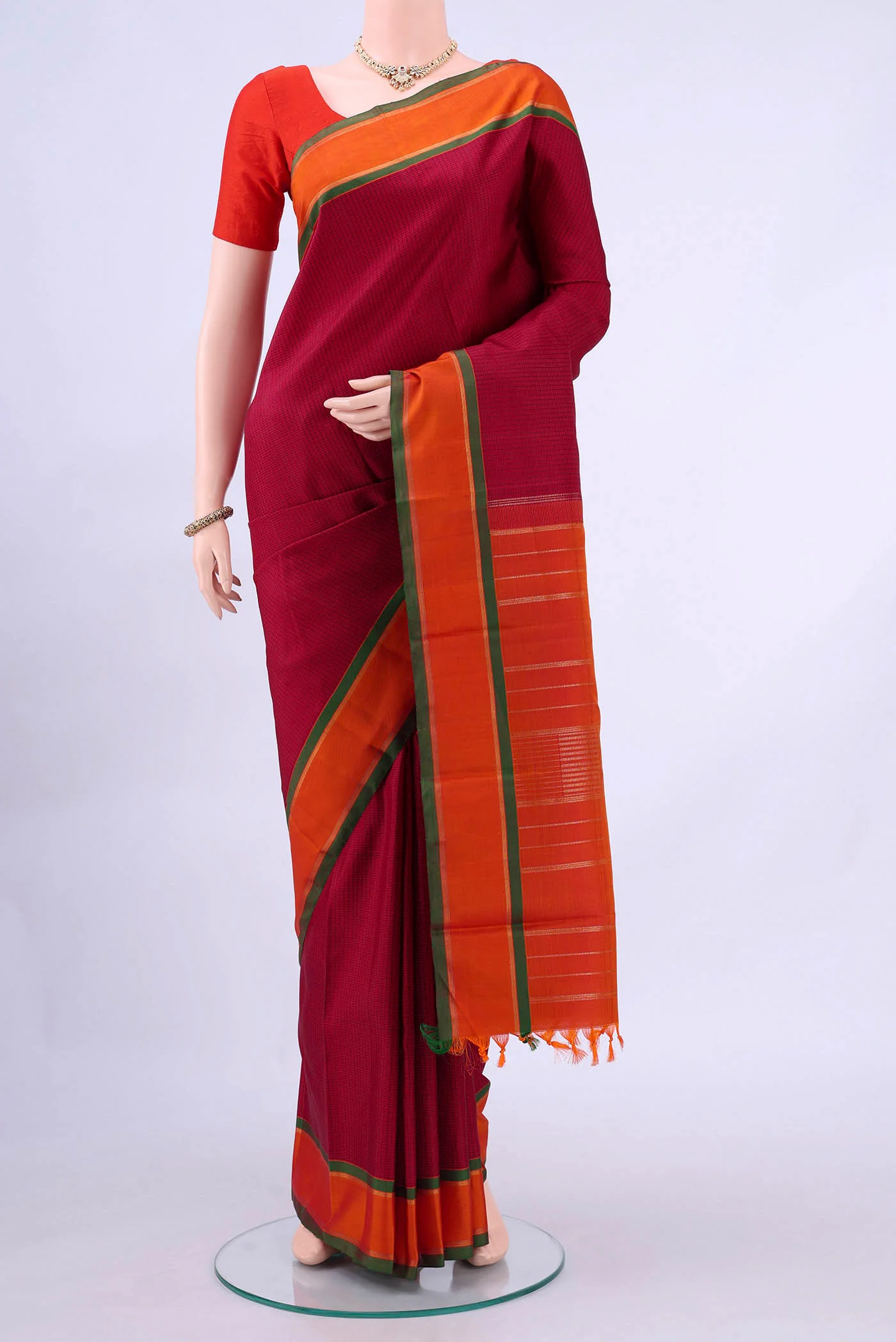 Maroon Kanjivaram Silk Saree